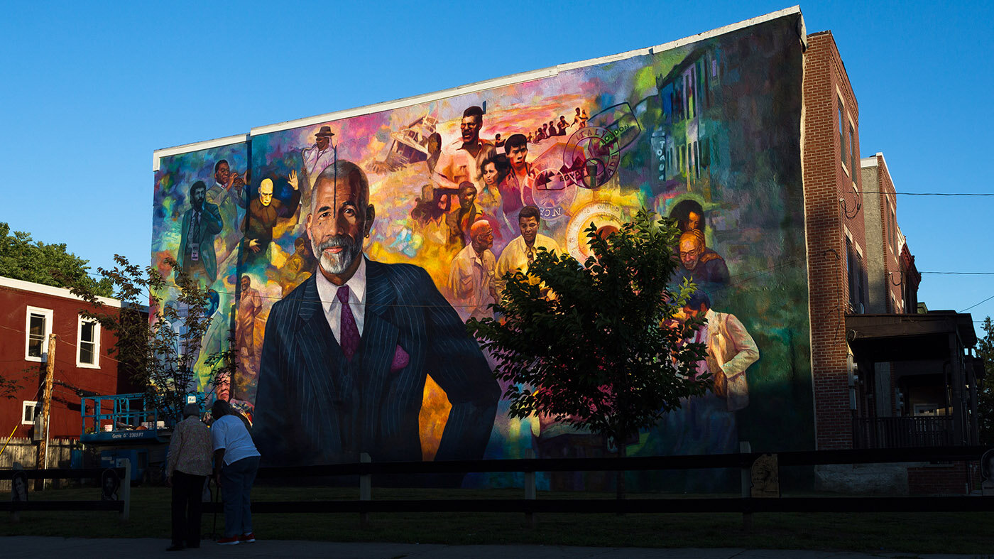 The Ed Bradley Mural in Philadelphia was completed by Ernel Martinez in June 16, 2018. Photo Courtesy of Steve Weinik.