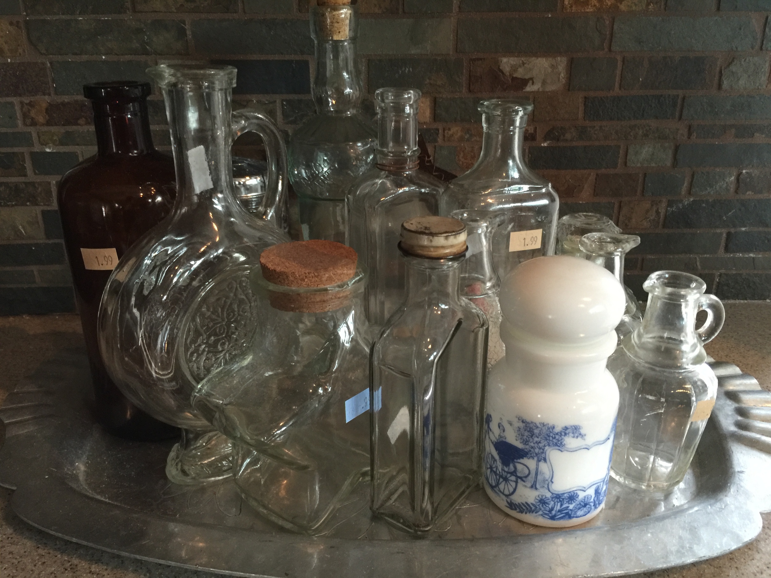 Found these gems at 1/2 price at the THRIFT STORE! Not sure exactly how and when I will need them, BUT I am ready to create!!! That white one is made in Belgium. The tall one is from Spain. AND of course others like the Cheese shaker is made in the USA.