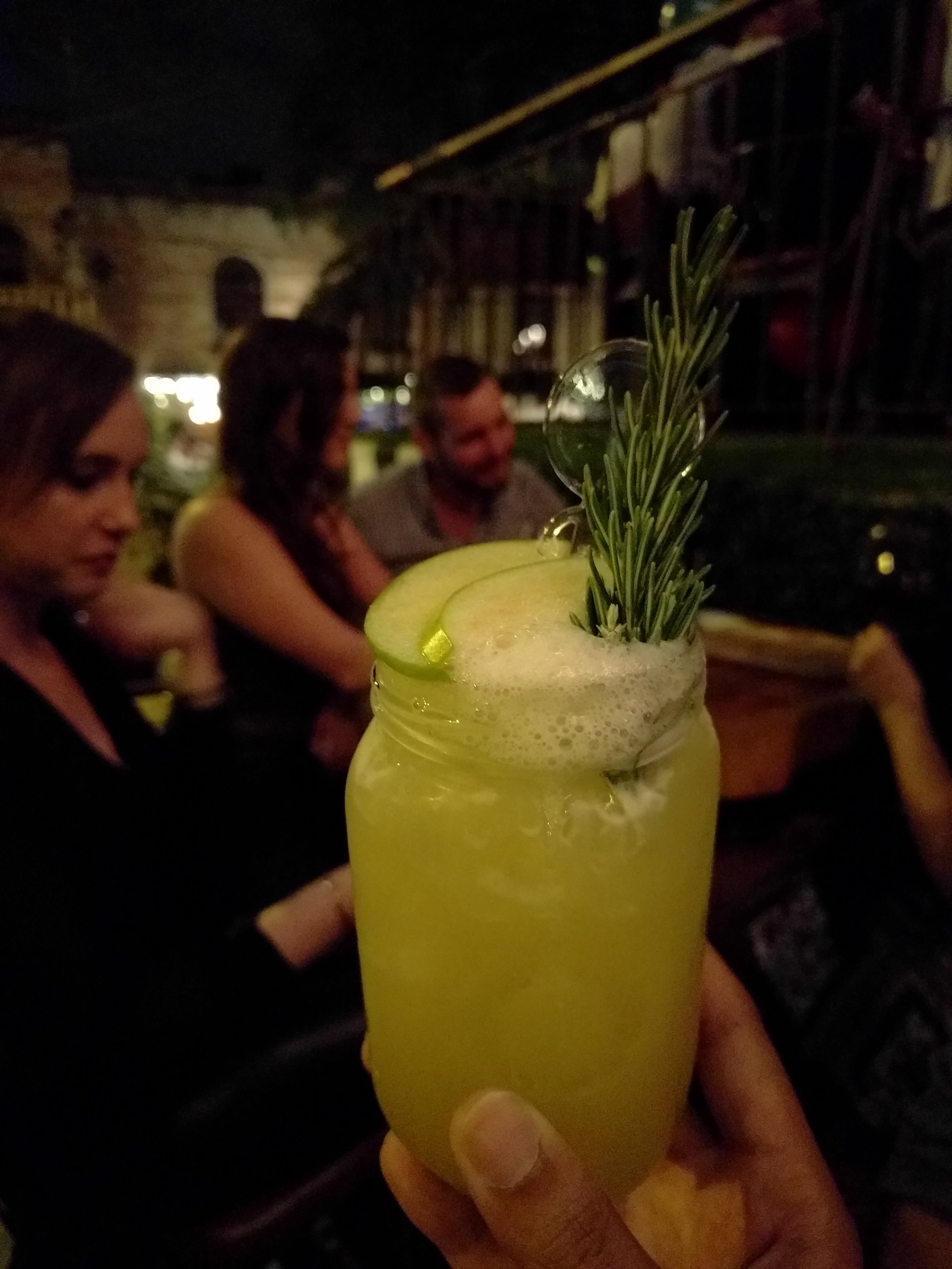 A Green Apple Whisky cocktail at 37Park