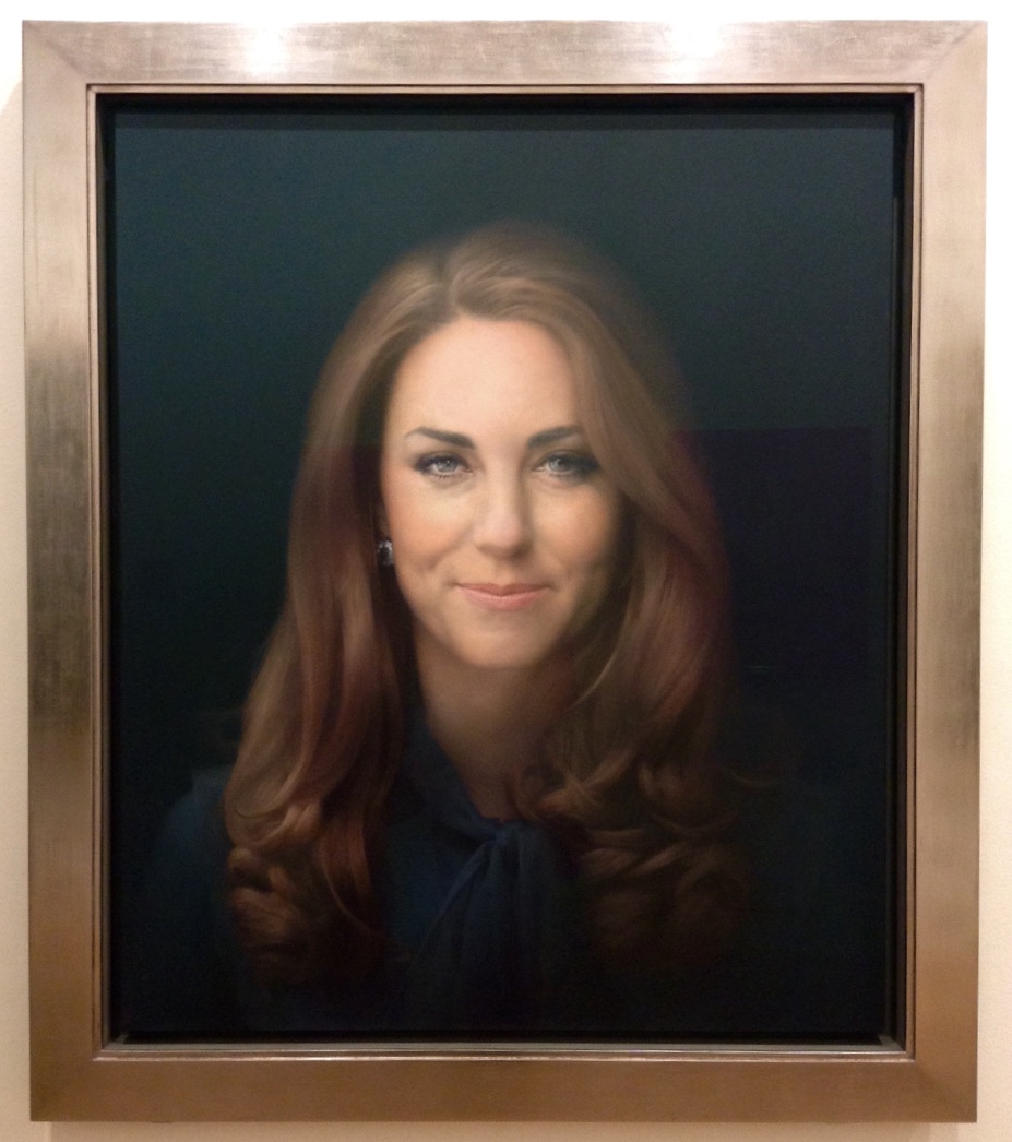 Portrait of Duchess of Cambridge, Catherine Middleton. For such a lovely girl, I'd say this hardly does her justice either in likeness or essence.