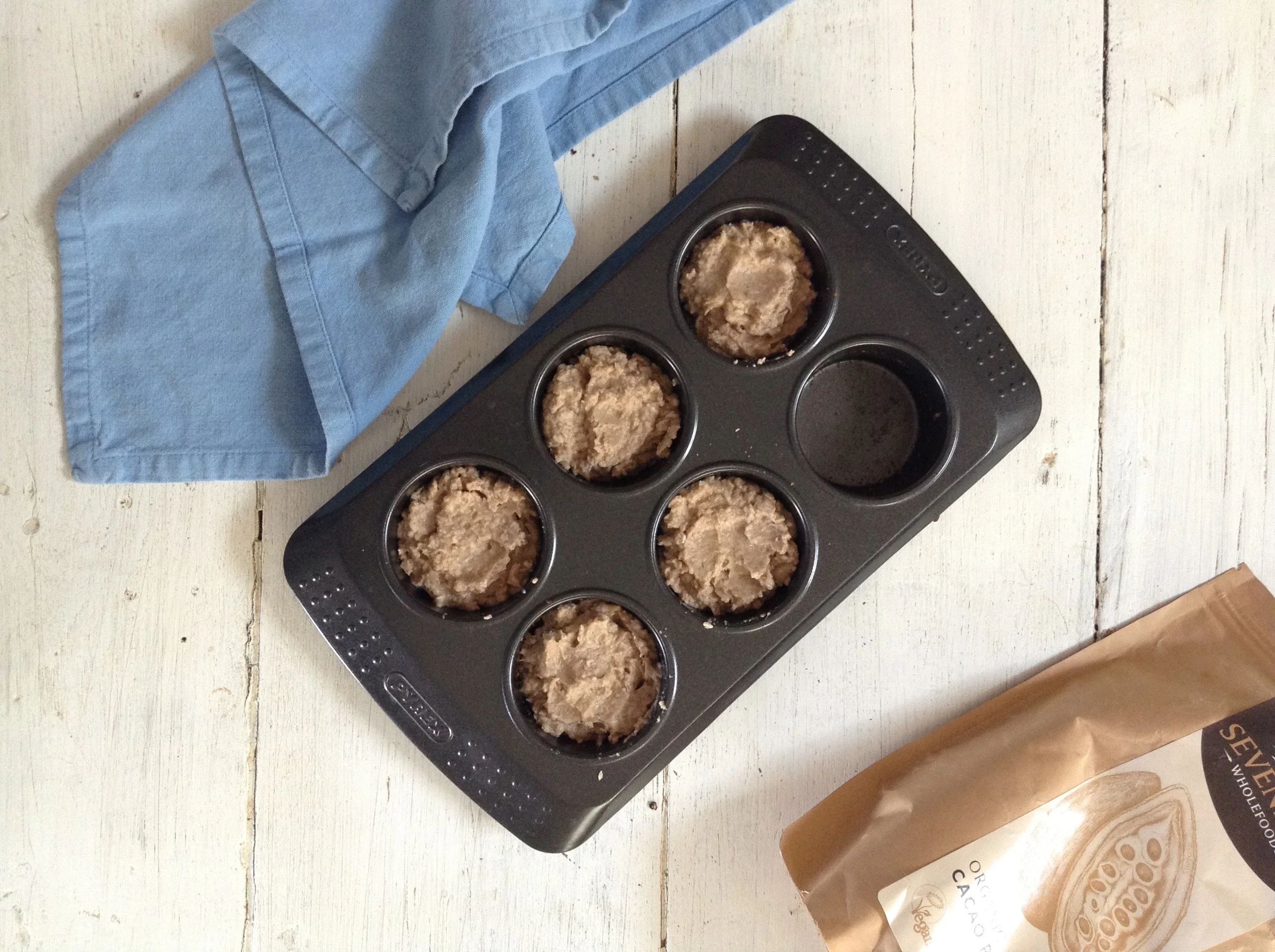 Then Cover them with a bit more batter...