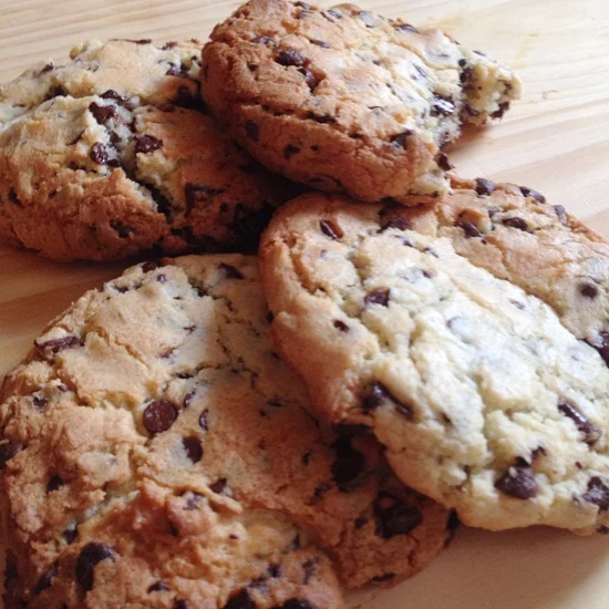 Ski Snacks: Soft Melted Chocolate Chip Cookies
