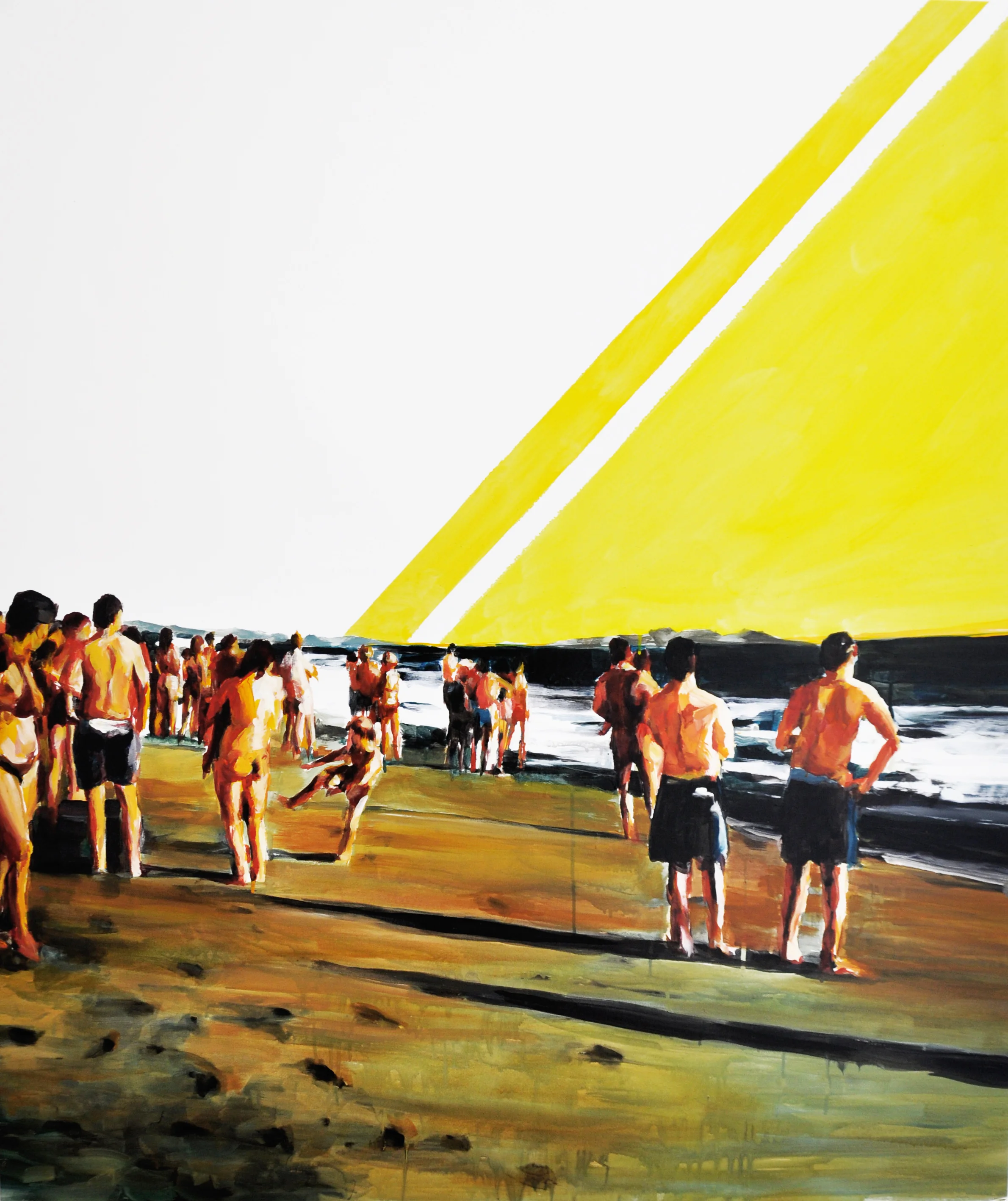 Foschini-Iacomelli, Beach, 2011, smalto su tela, 121x102 cm