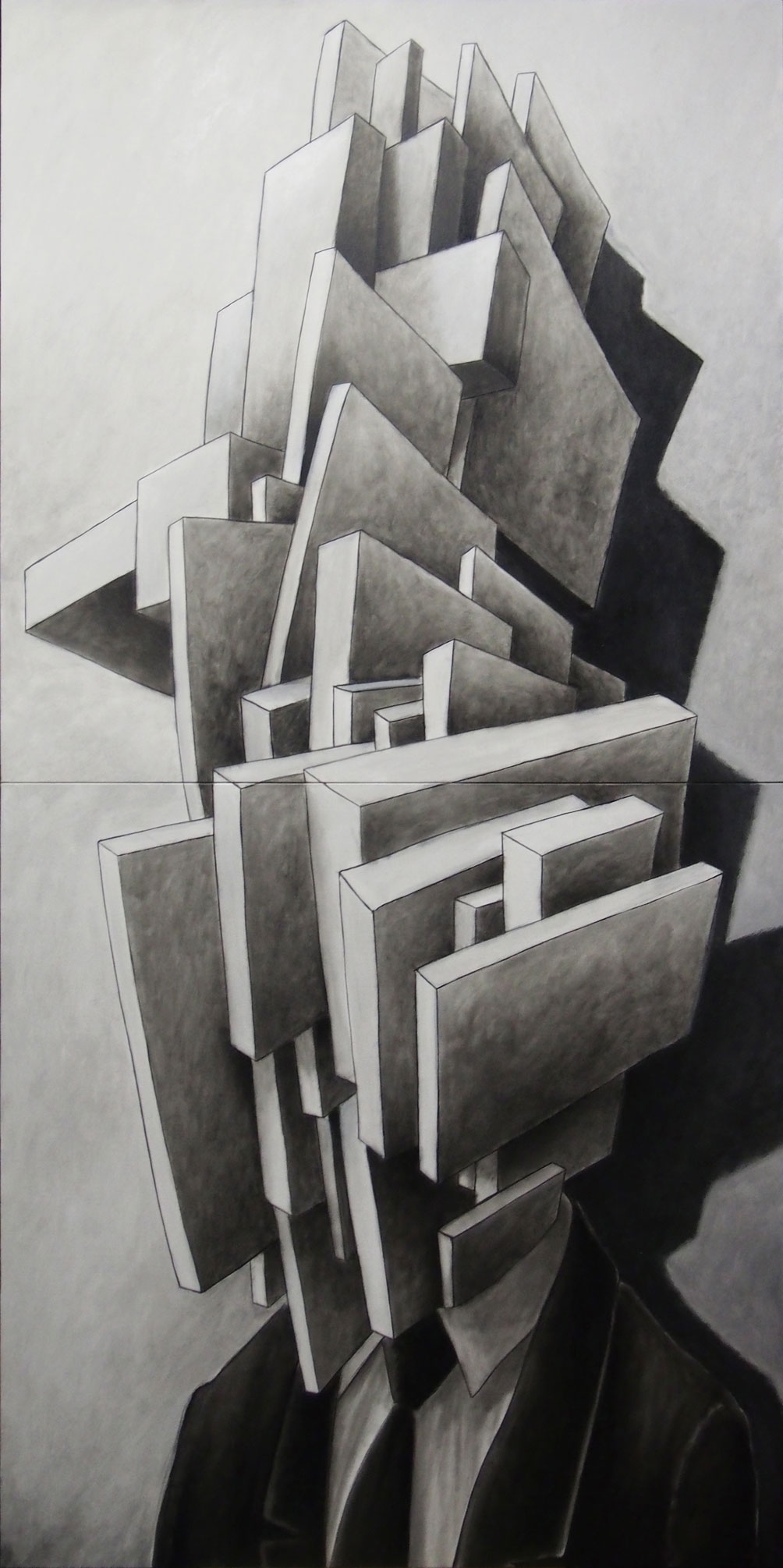 ‘BH # 10’, (dittico) olio su tela, cm 220 x 110, 2013
