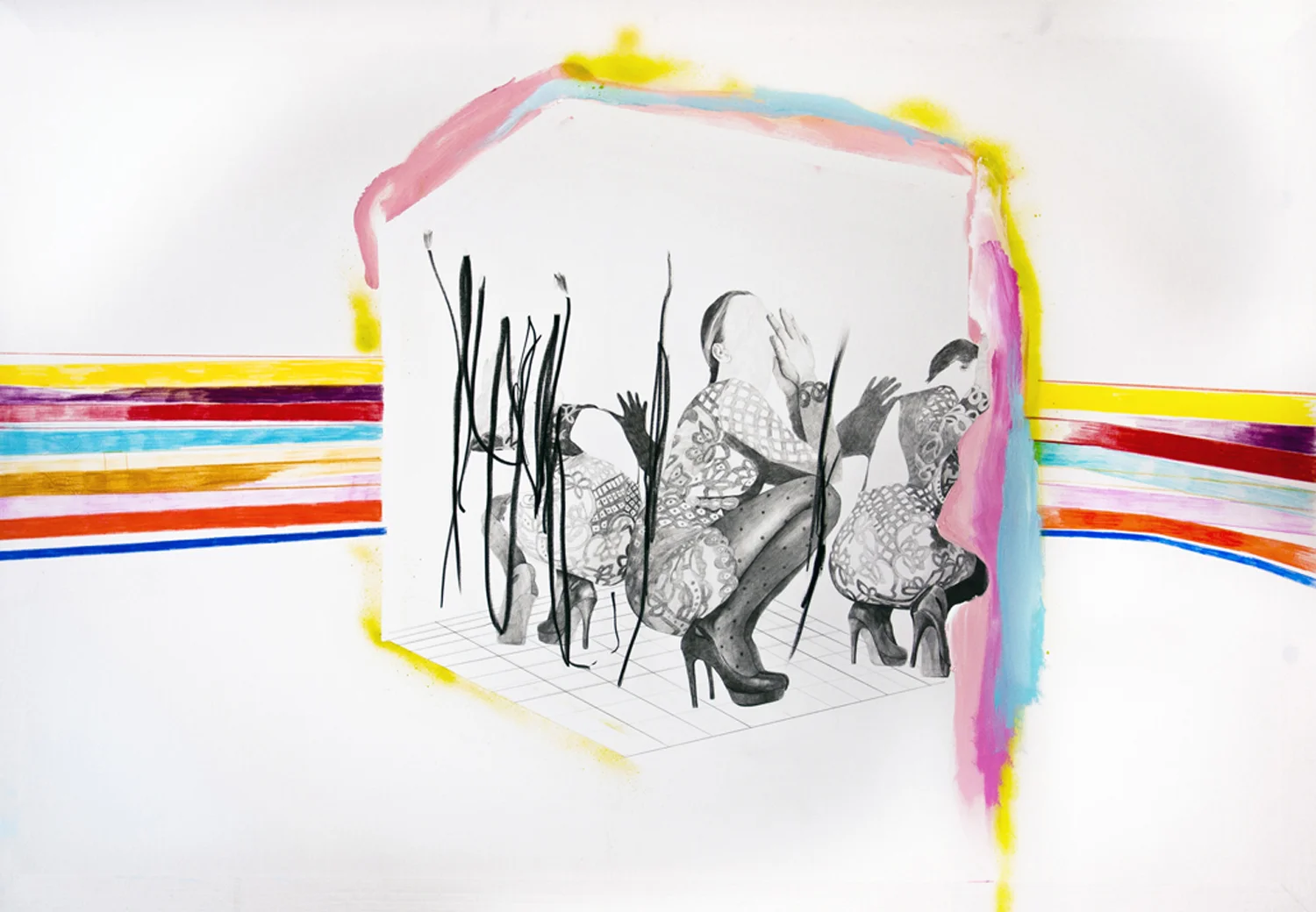 falling #1, tecnica necessaria su lenzuolo cm 90x130, 2016