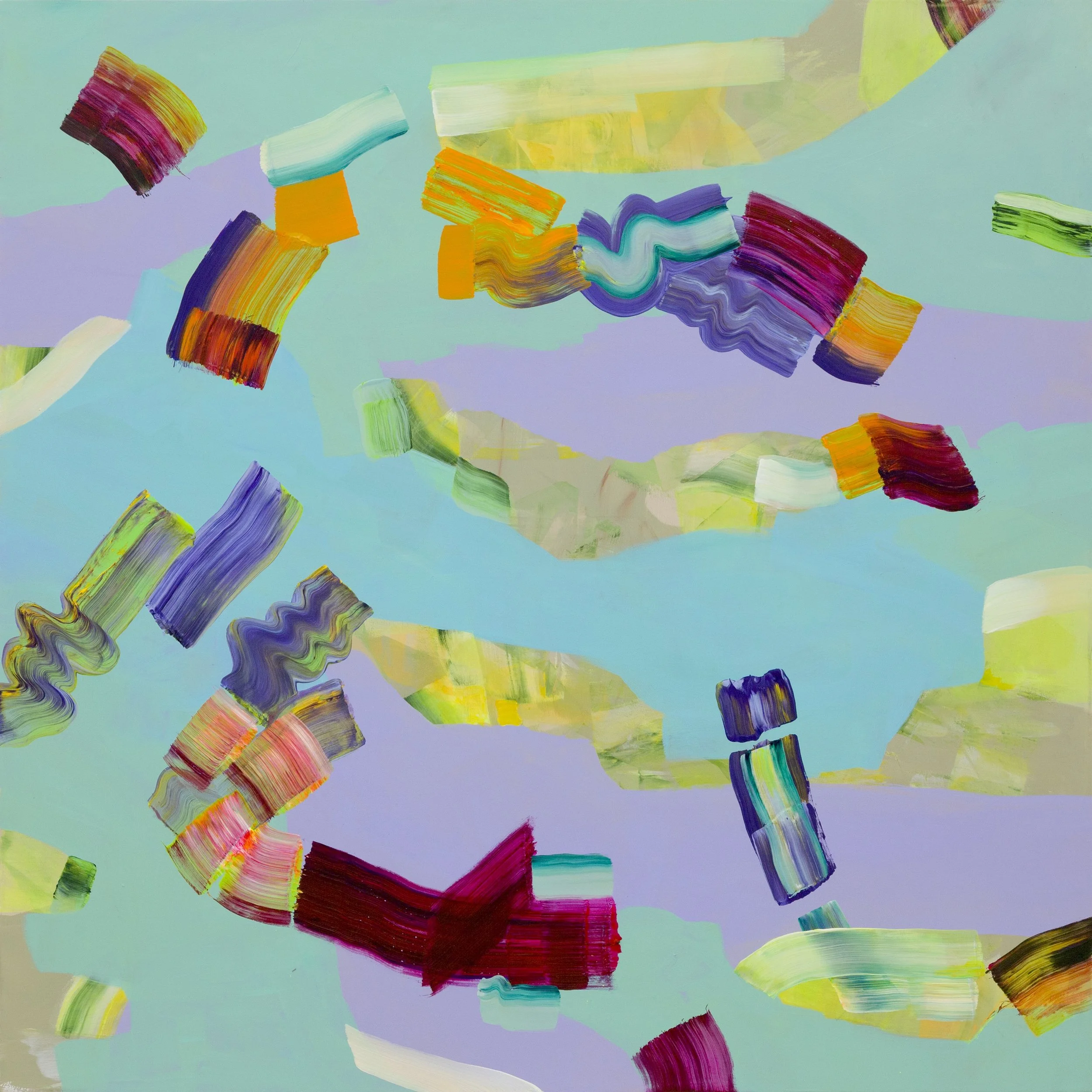 Sublimazione di una valle, 2017, 120x120cm, acrilico su tela (Courtesy Abc Arte)