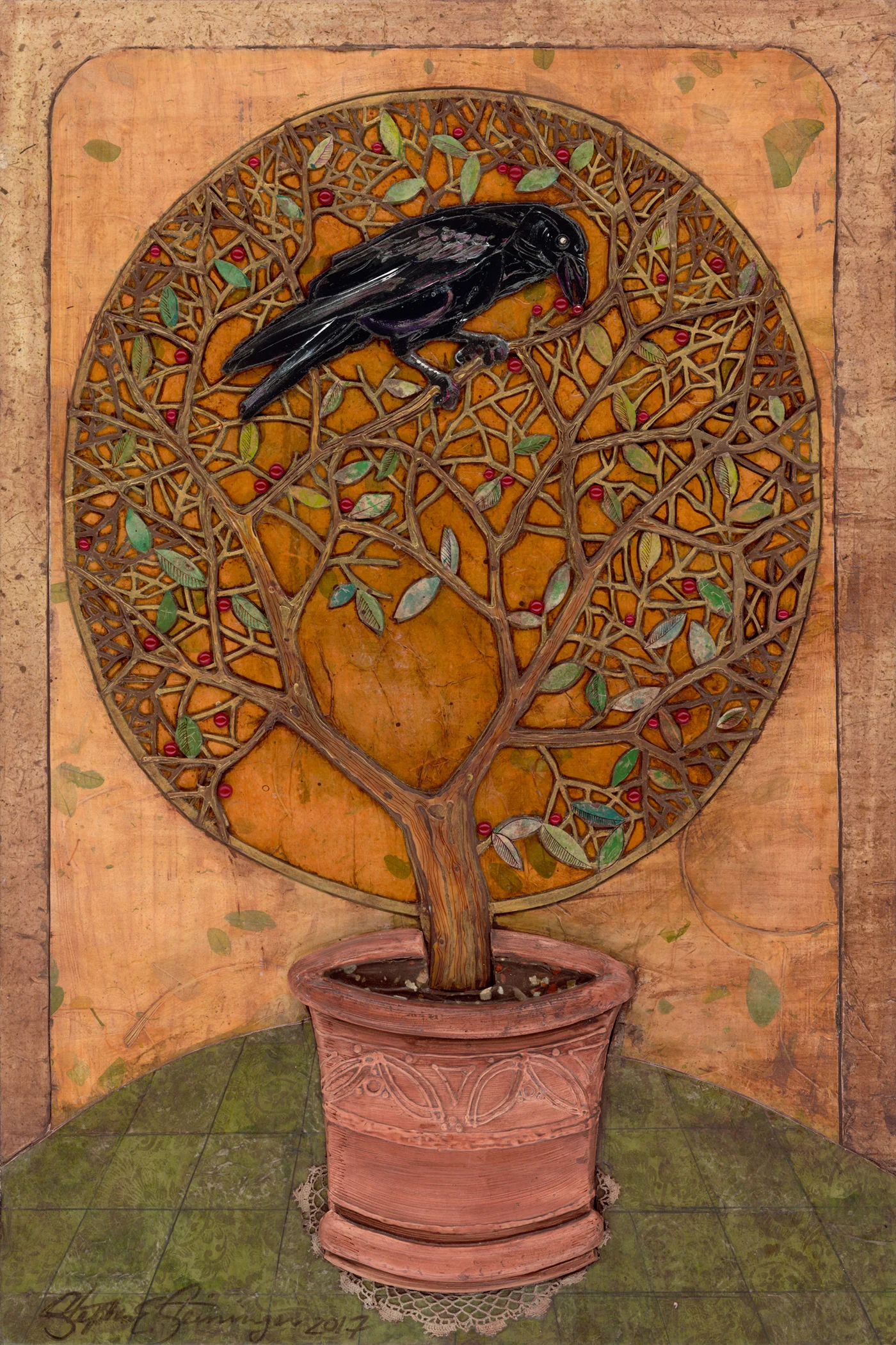 RAVEN WITH CHERRY
