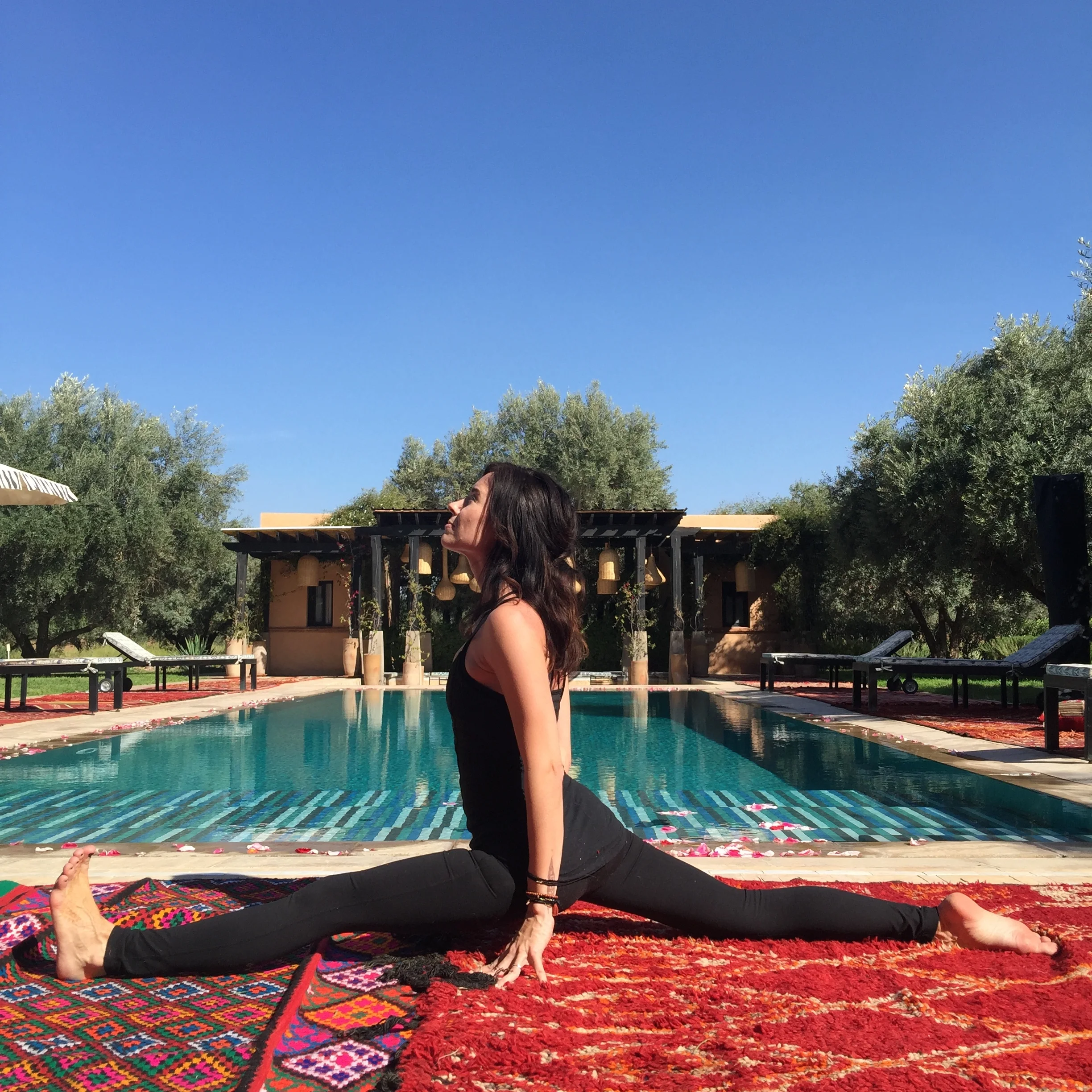Yoga by the Pool Peacock Pavilions | EAT.PRAY.MOVE Yoga Retreat | Marrakesh, Morocco