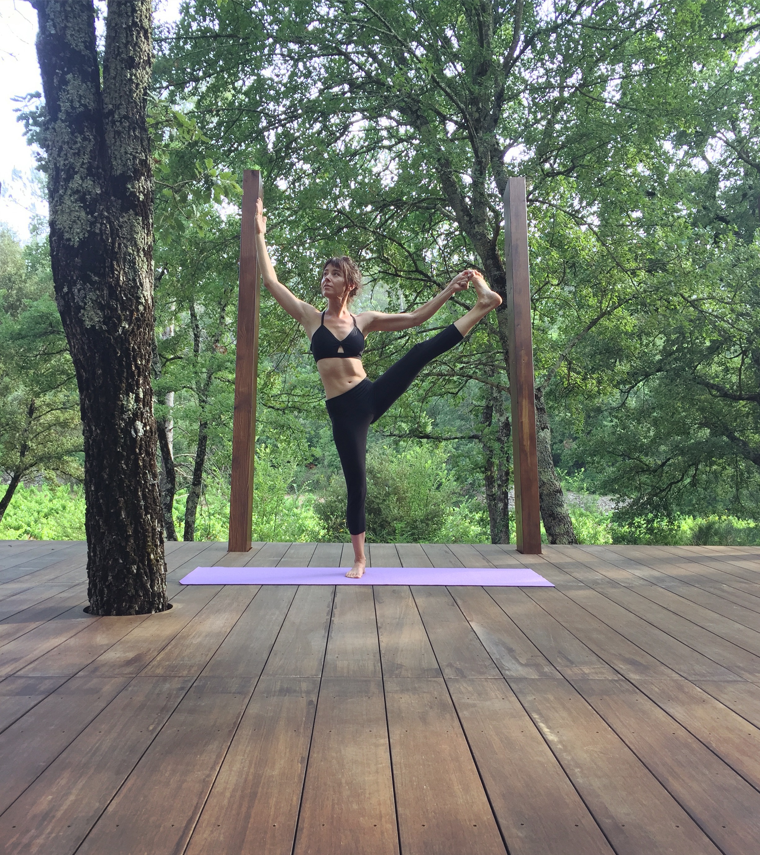 Asana on the yoga deck Bastide Avellanne | EAT.PRAY.MOVE Yoga Retreats | Provence, France 