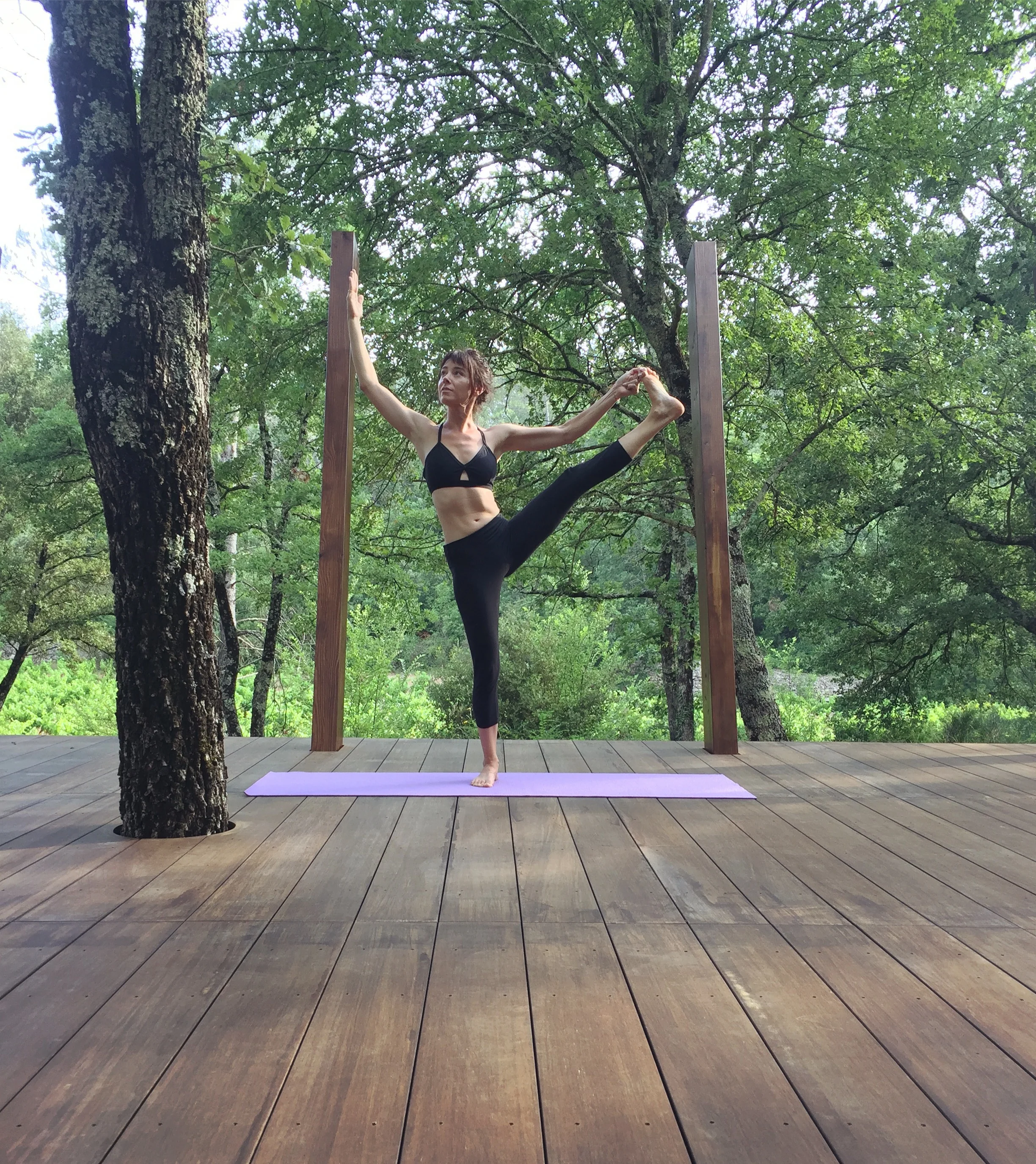 Asana on the yoga deck Bastide Avellanne | EAT.PRAY.MOVE Yoga Retreats | Provence, France