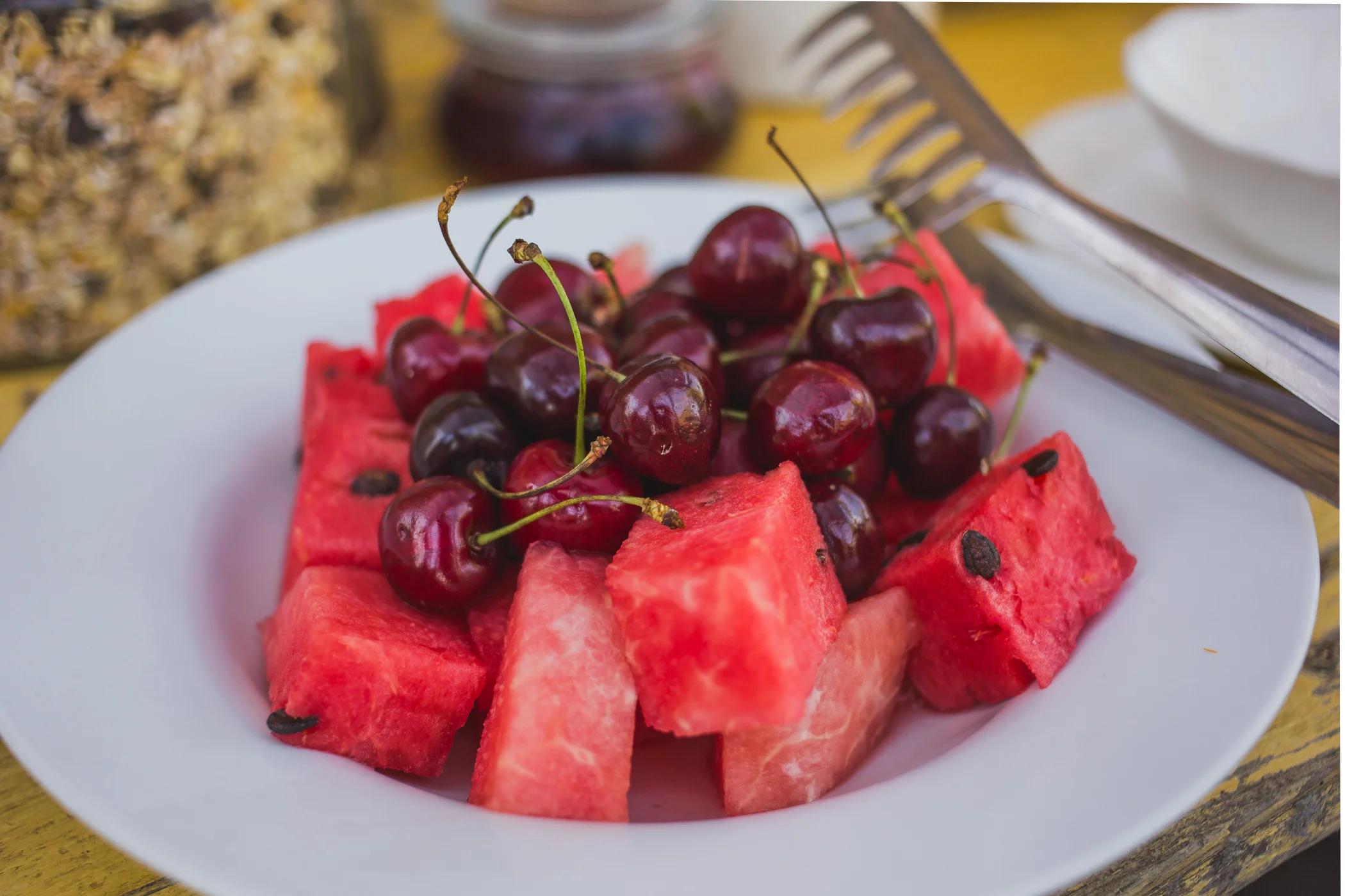 Fresh fruit at breakfast on retreat in Italy