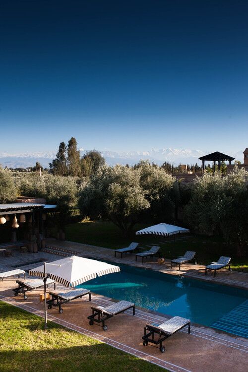 Overhead pool view Peacock Pavilions  | EAT.PRAY.MOVE Yoga Retreat | Marrakesh, Morocco