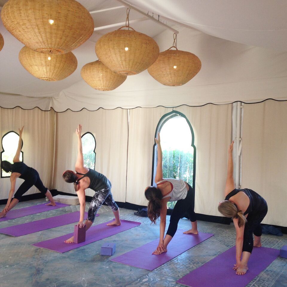 Yoga Class in the Tent Peacock Pavilions  | EAT.PRAY.MOVE Yoga Retreat | Marrakesh, Morocco