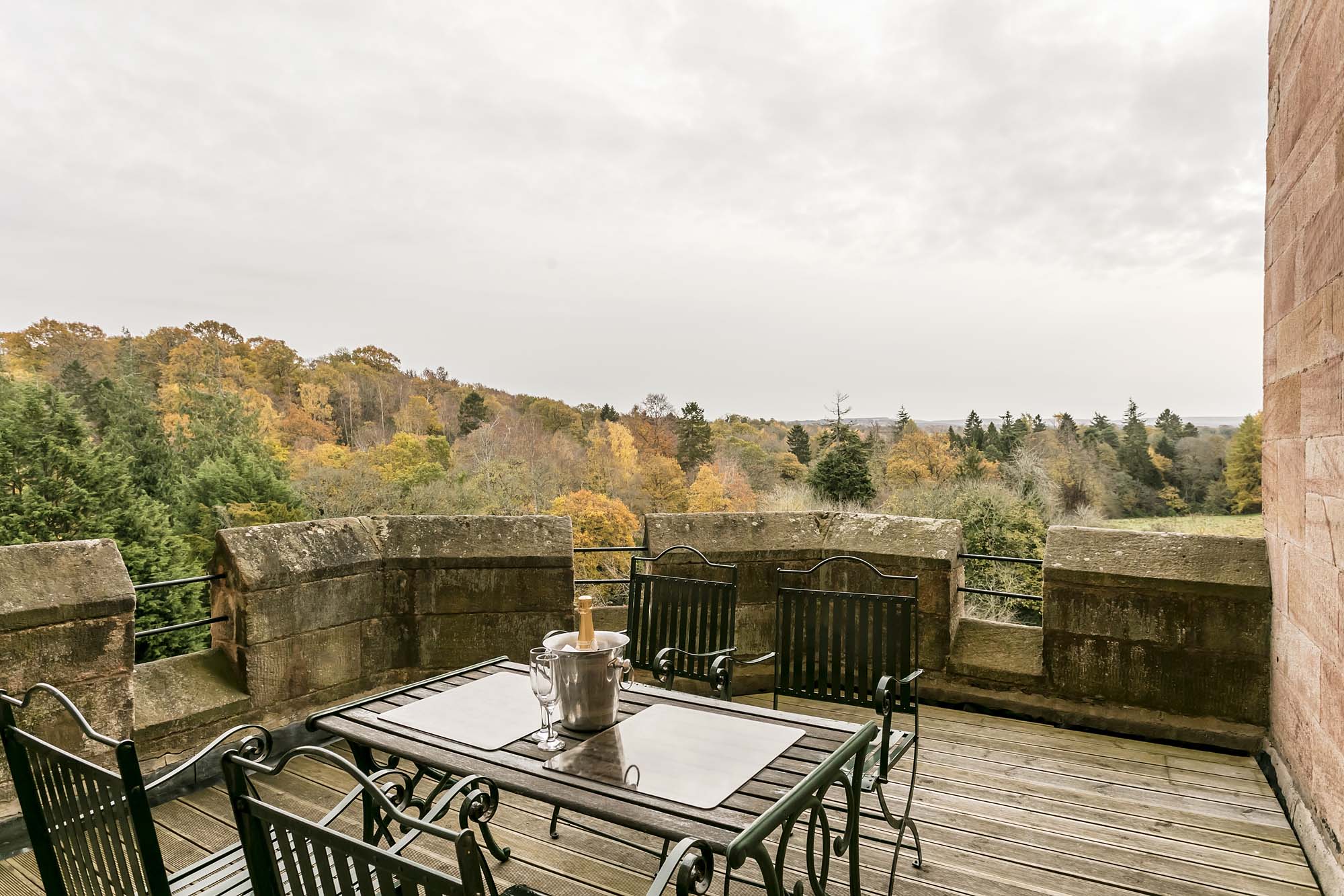 Balcony view Dalhousie Castle | EAT.PRAY.MOVE Yoga | Edinburgh, Scotland