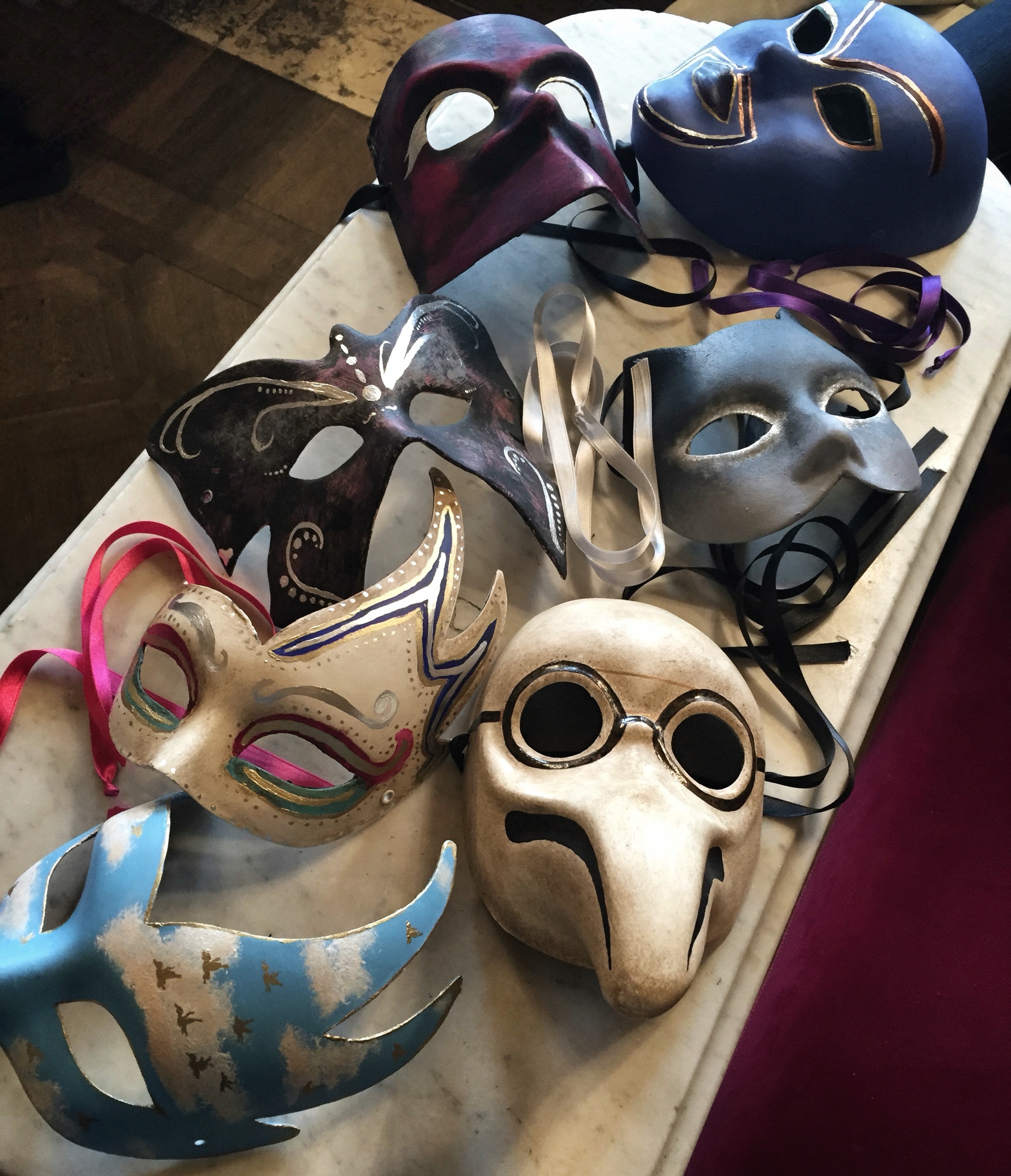 Unique masks made by guests | EAT.PRAY.MOVE Yoga | Venice, Italy