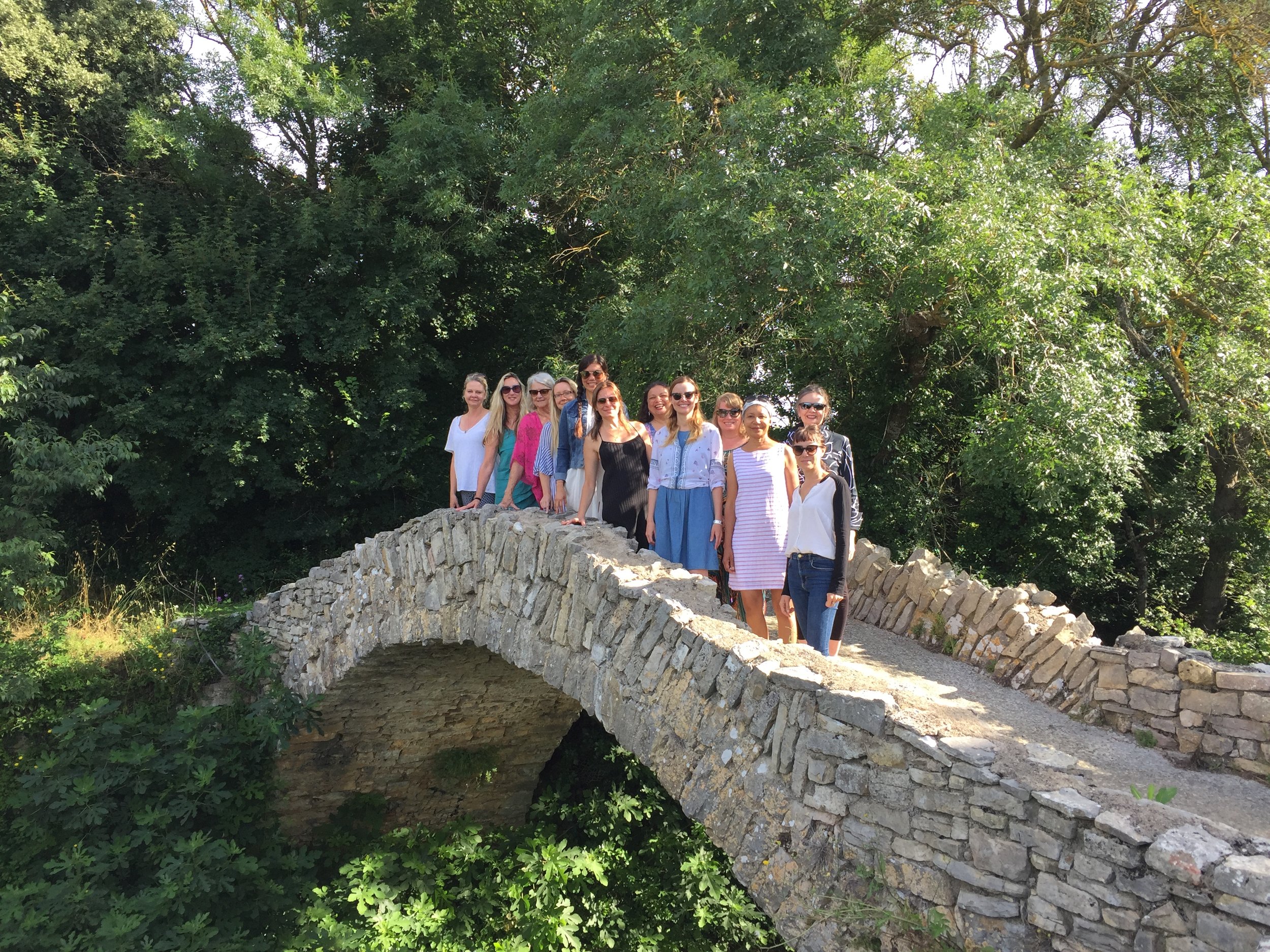 Guests on a local bridge  | EAT.PRAY.MOVE Yoga Retreats | Provence, France