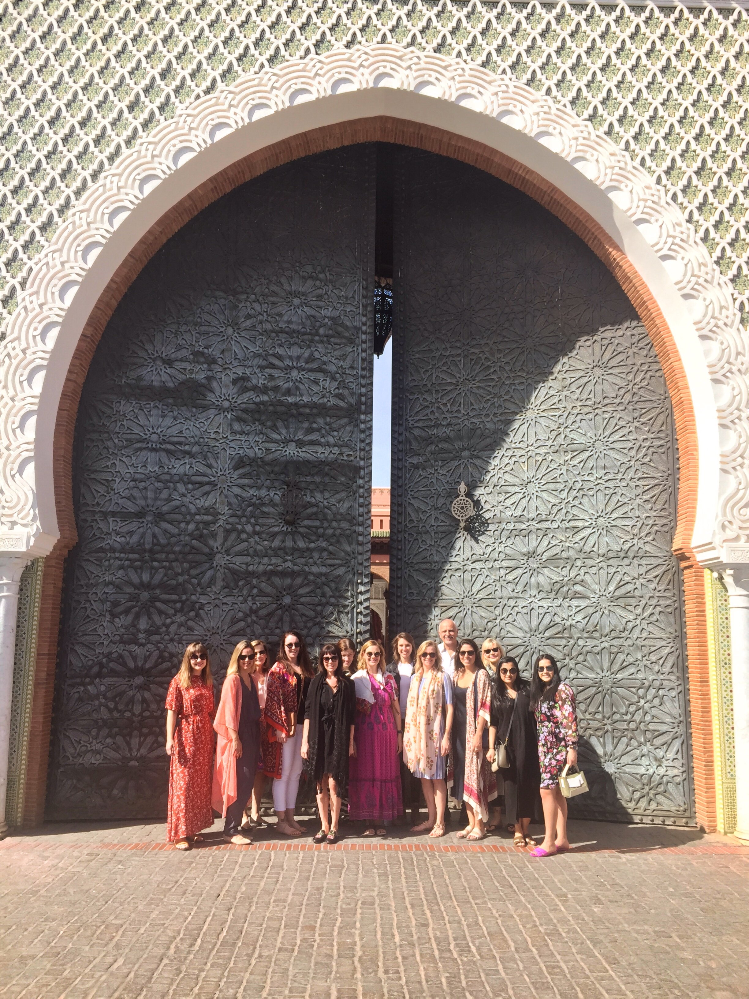 Guests before the great doors | EAT.PRAY.MOVE Yoga | Marrakesh, Morocco