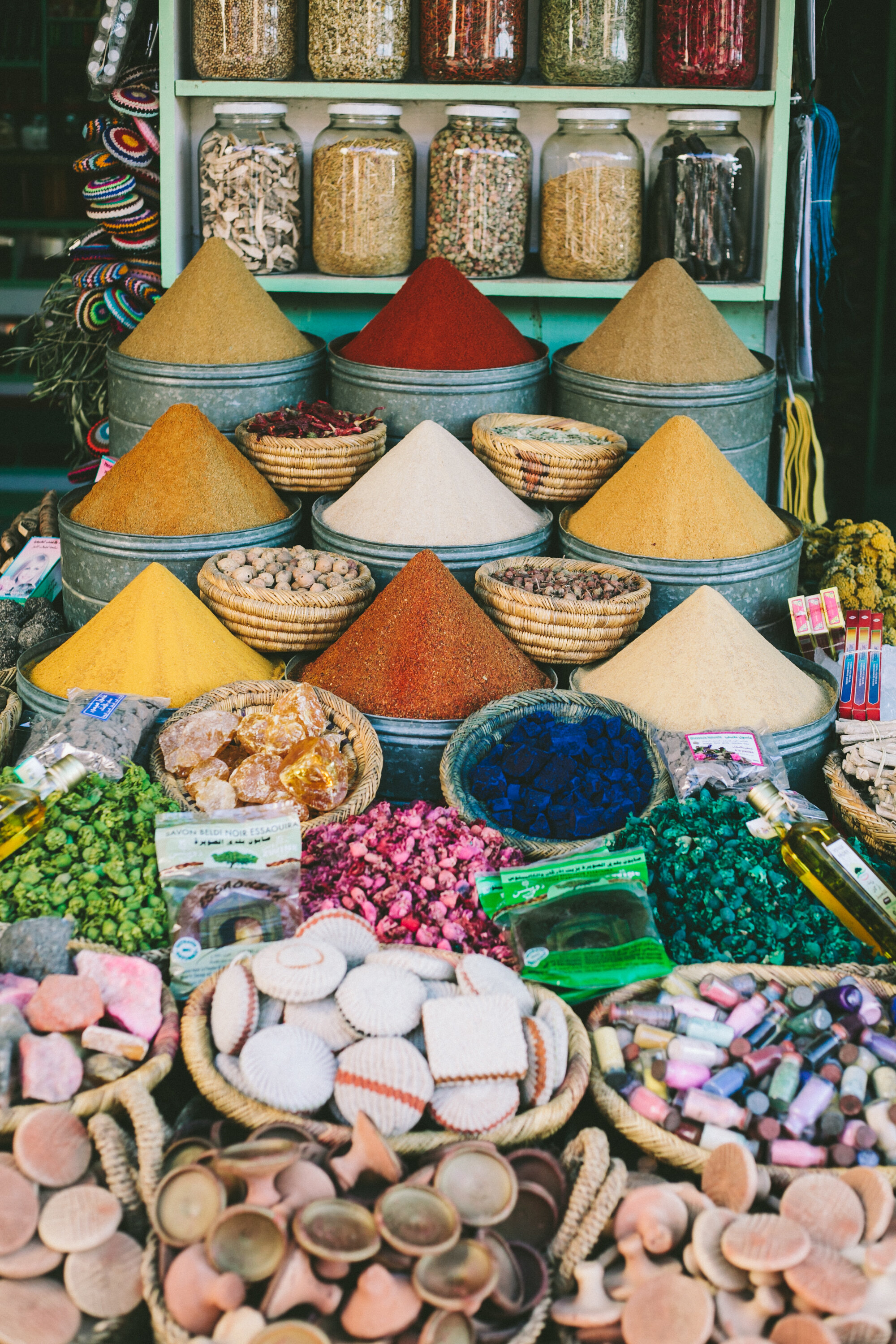 Spices in the market | EAT.PRAY.MOVE Yoga | Marrakesh, Morocco