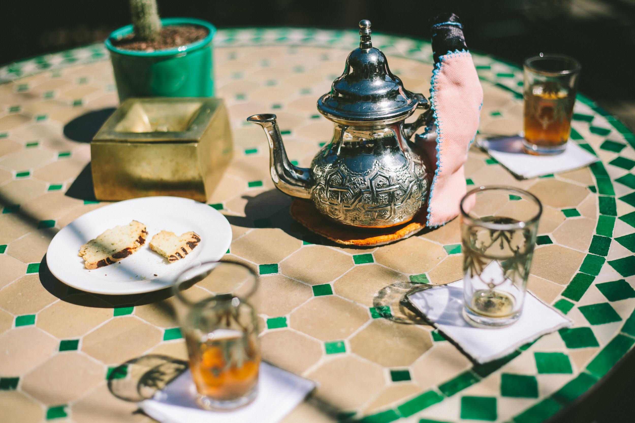 Beautiful setting for mint tea | EAT.PRAY.MOVE Yoga | Marrakesh, Morocco