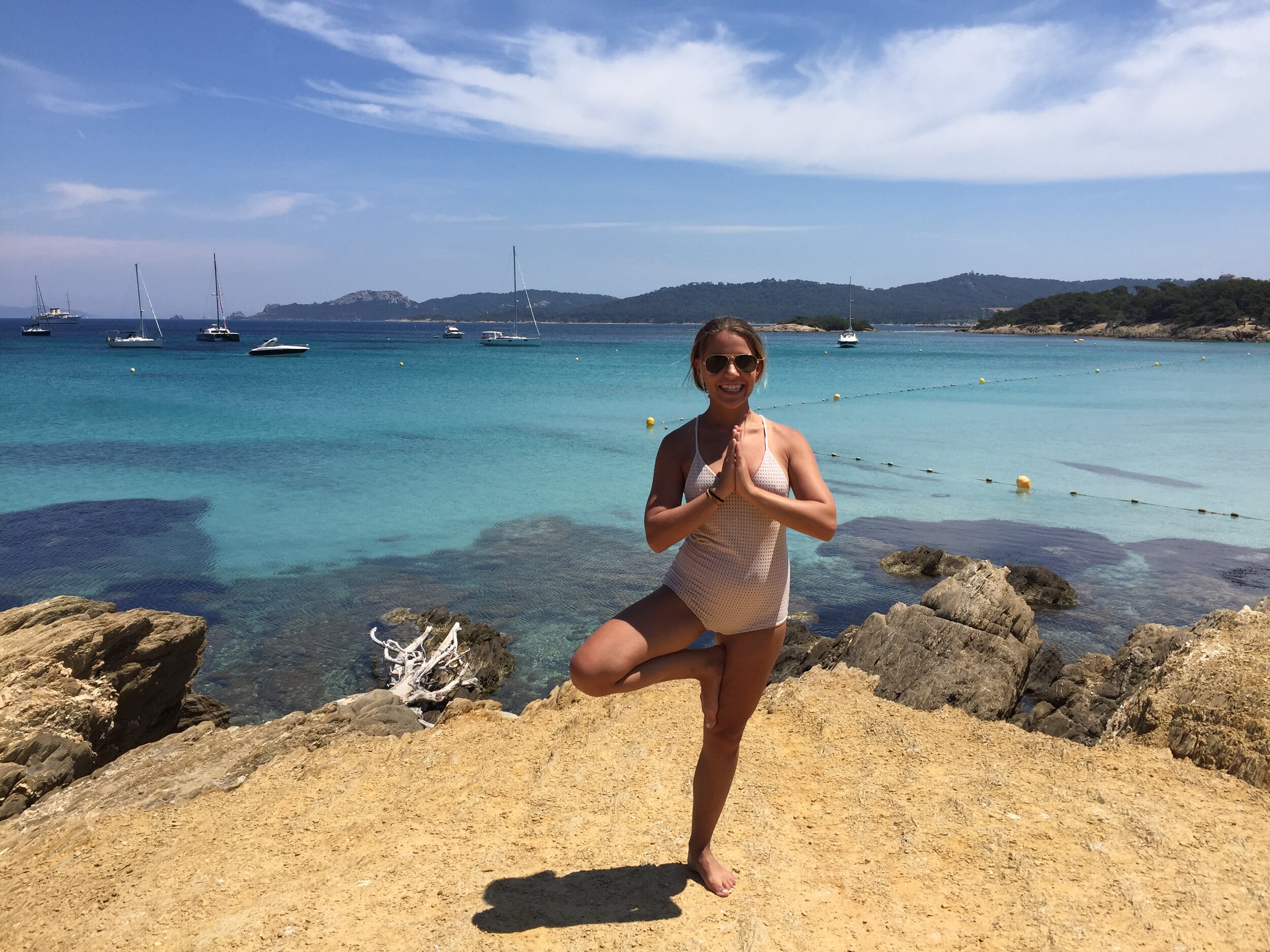 Tree pose on the island  | EAT.PRAY.MOVE Yoga Retreats | Provence, France