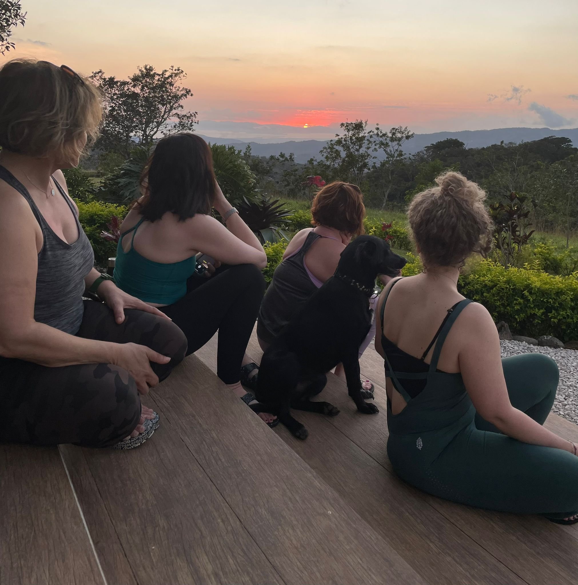 Guests taking in the sunset after yoga in Costa Rica