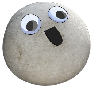 rock with hilarious googly eyes