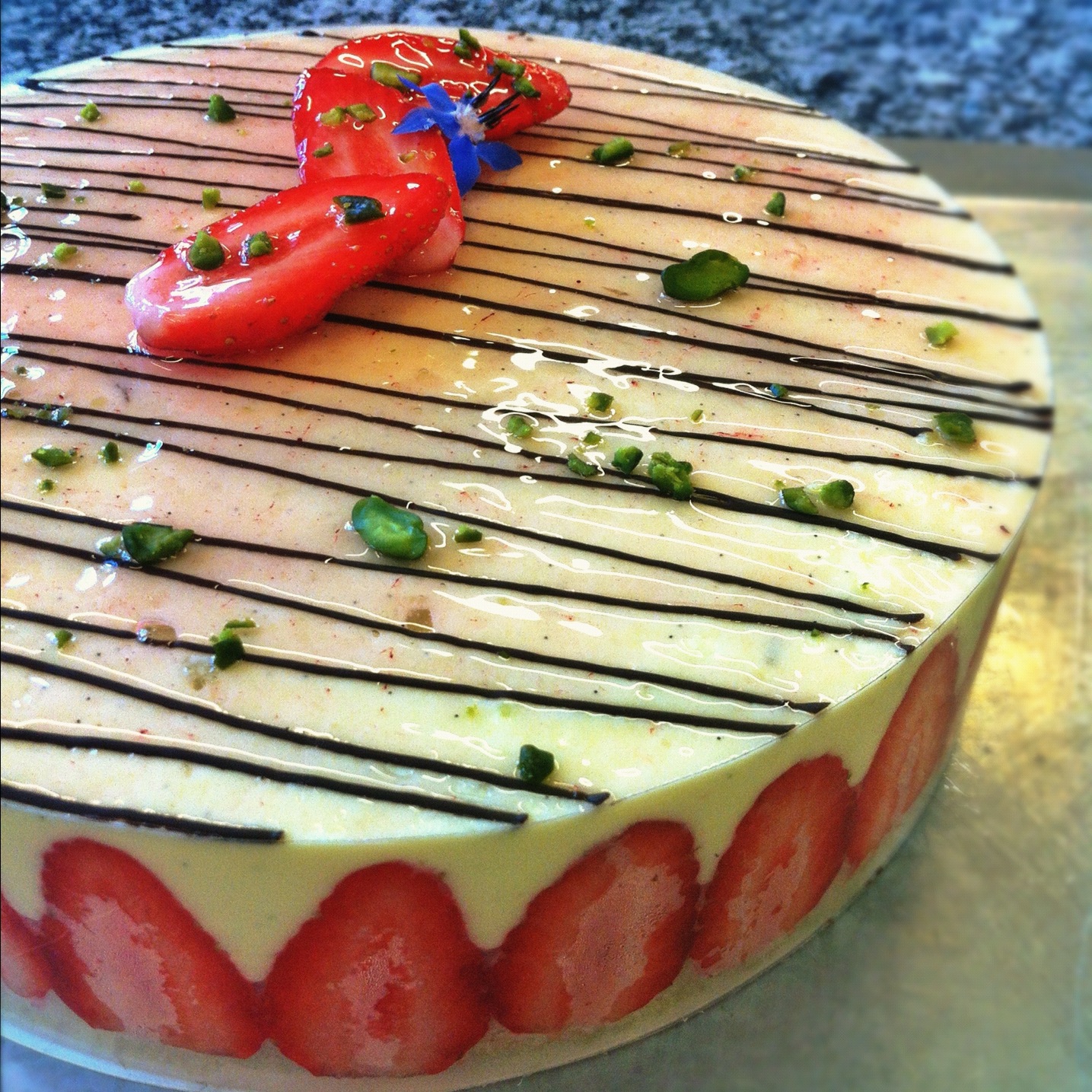 Hibiscus Dinners dessert: Fraisier, strawberry cake. A classic French cake