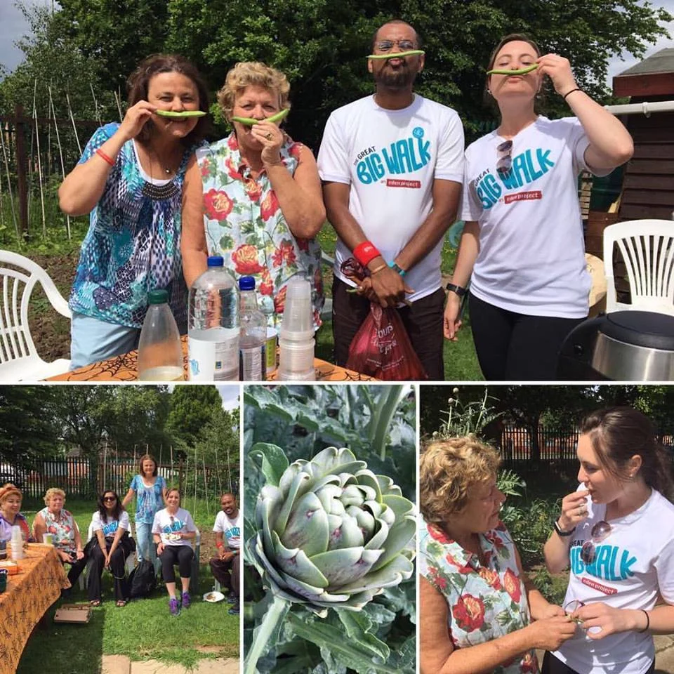 Courtney Ireland meeting local communities at an allotment Leicester, 2017. 