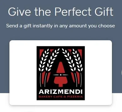 * eGift cards only valid at Arizmendi in San Rafael.