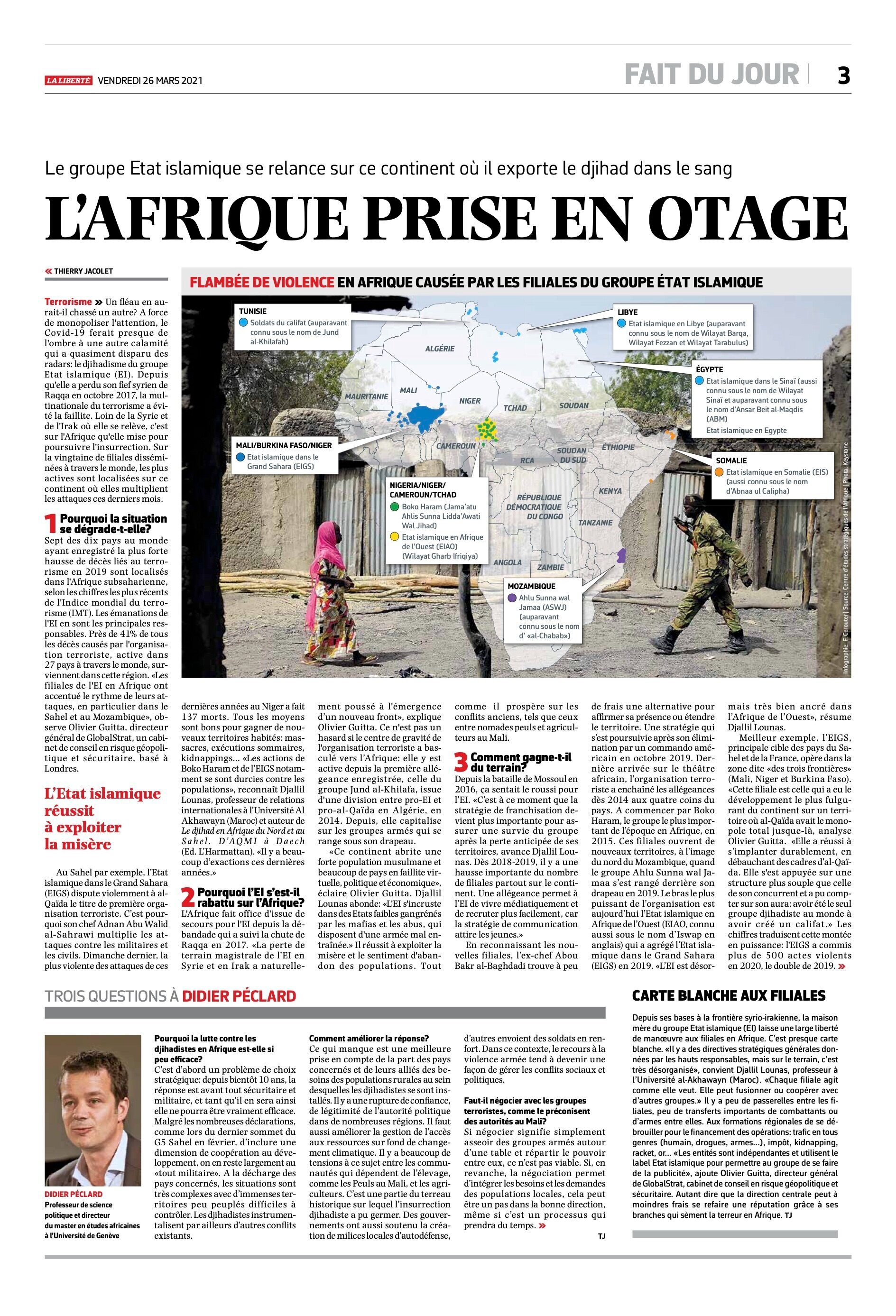 La Liberte, L'Afrique prise en otage, 26 March 2021