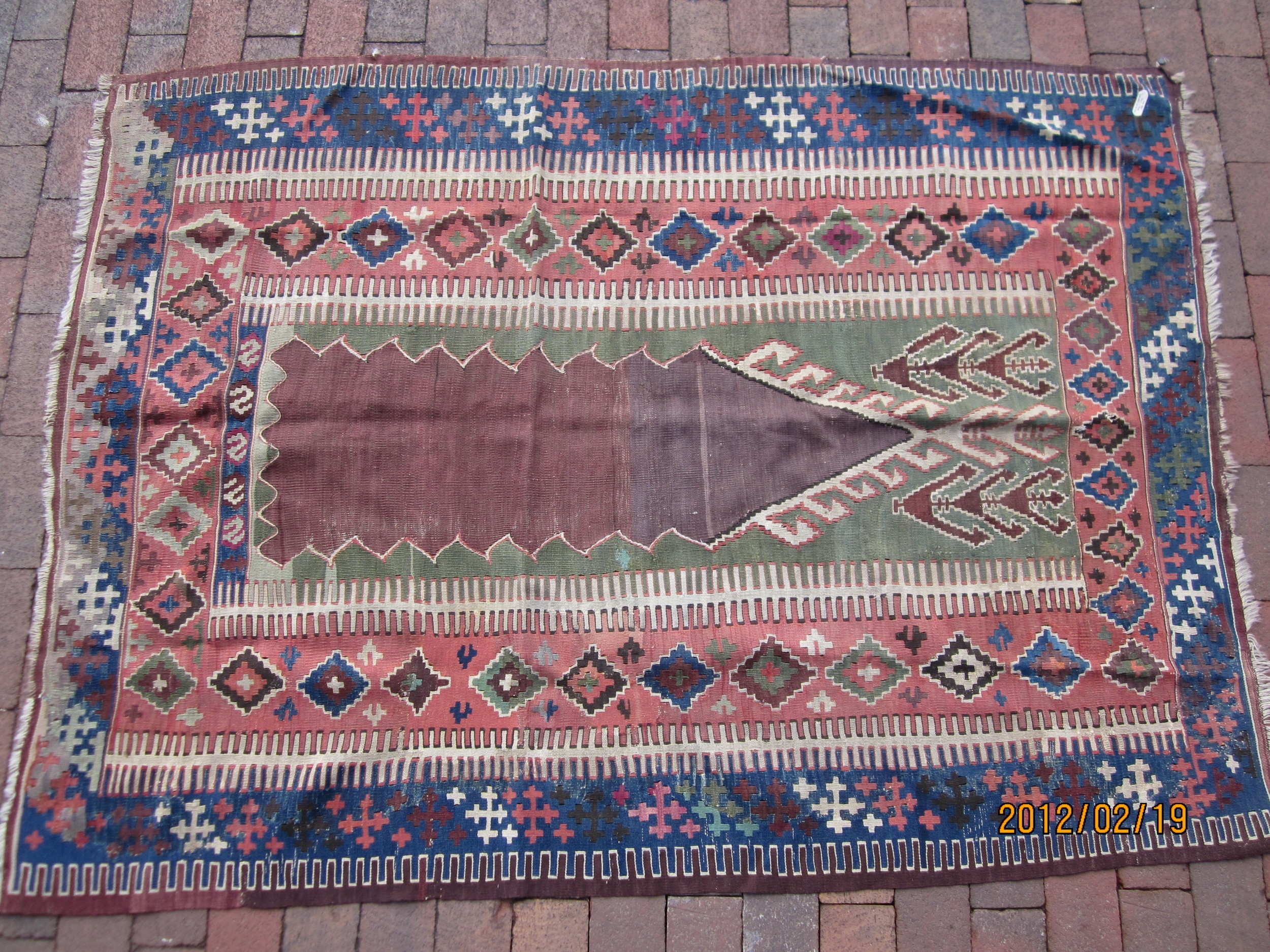 Antique Konya/Obruk Kilim, 80yrs old 4ft2in x 5ft8in