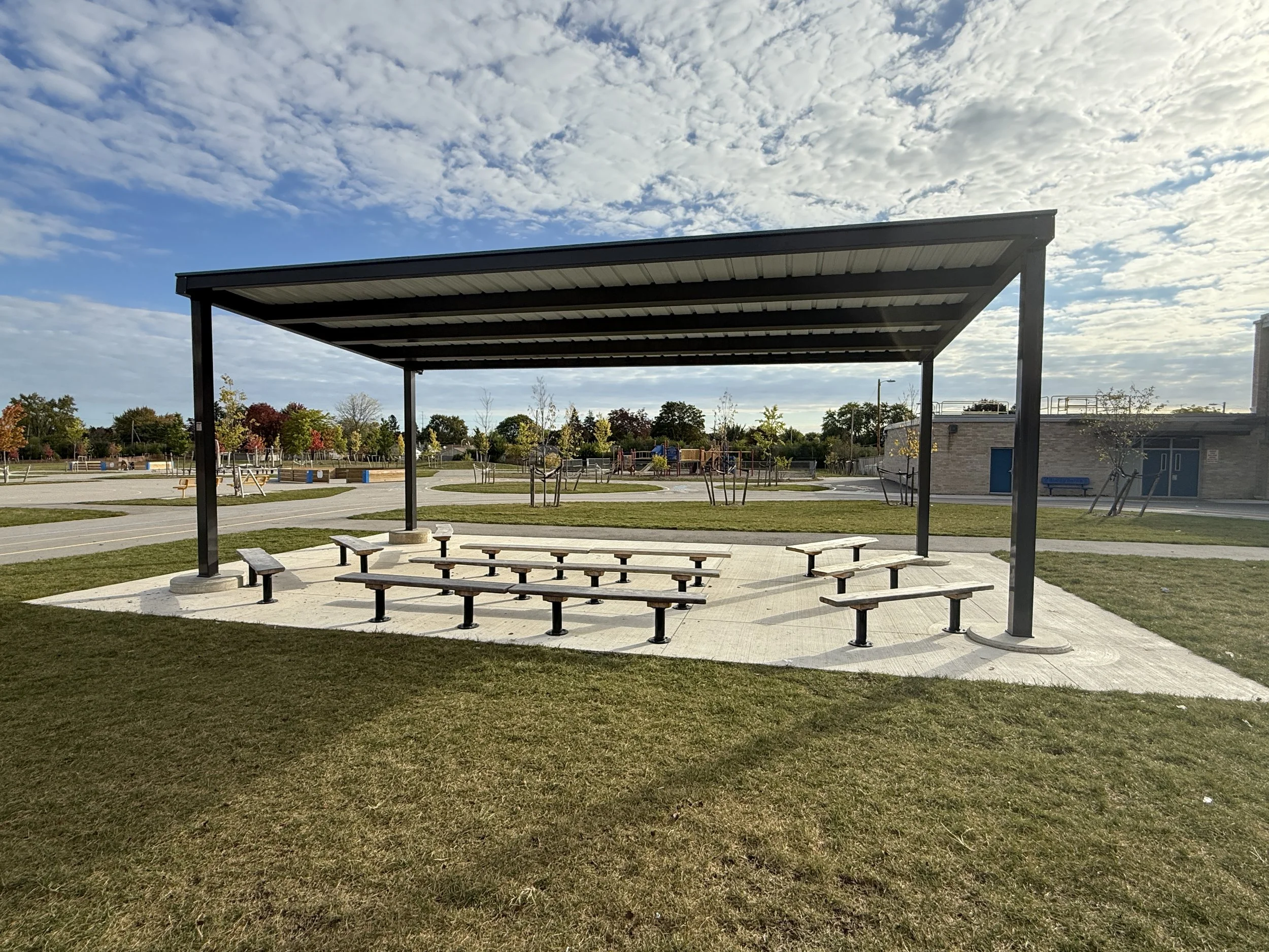One of several outdoor classrooms on the schoolyard