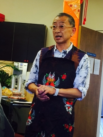 Toshi presenting his salon concert series.