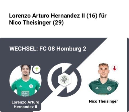 Good to see Lorenzo involved getting competitive minutes for  Homberg 2