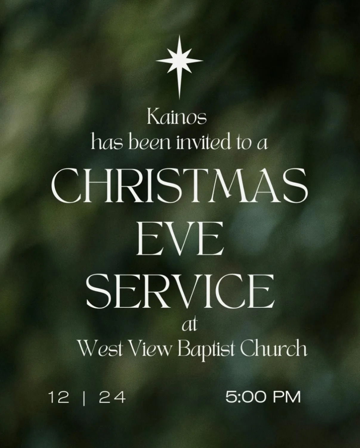 See you tomorrow for a Christmas Eve service with West View Baptist Church 🎄