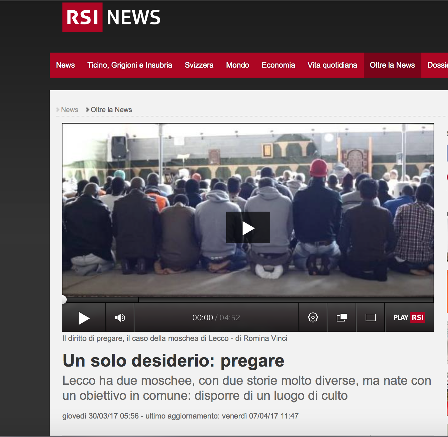  RSI - Radio Televisione Svizzera - March 2017