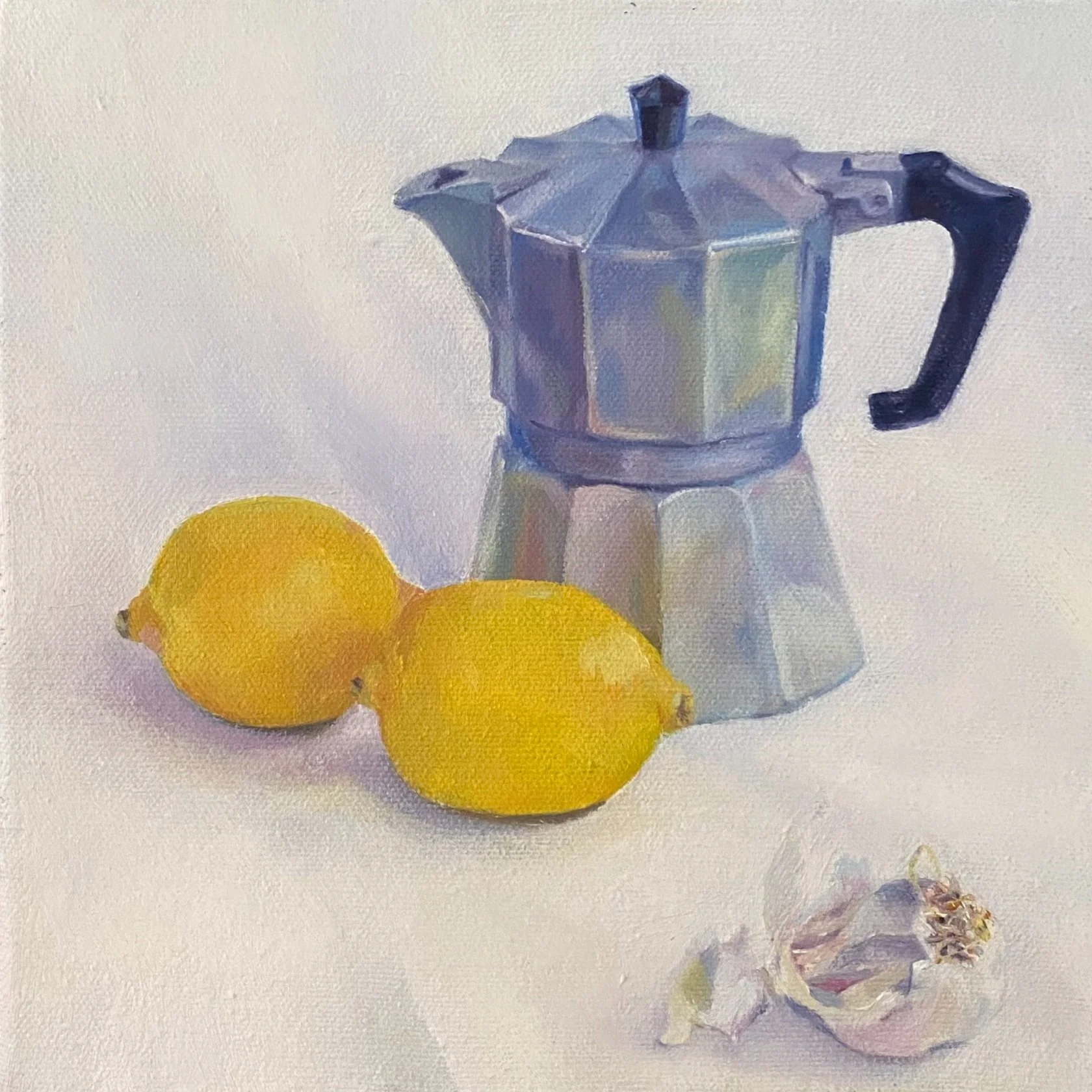  Coffee pot and lemons 