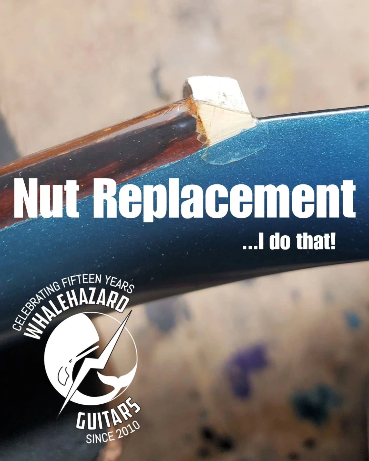 I love making nuts. Most players are surprised at how much of a difference this can make in terms of playability, sustain, and tuning stability. Get in touch if you need a new nut or any other work done on your instrument. Let's make that thing work 