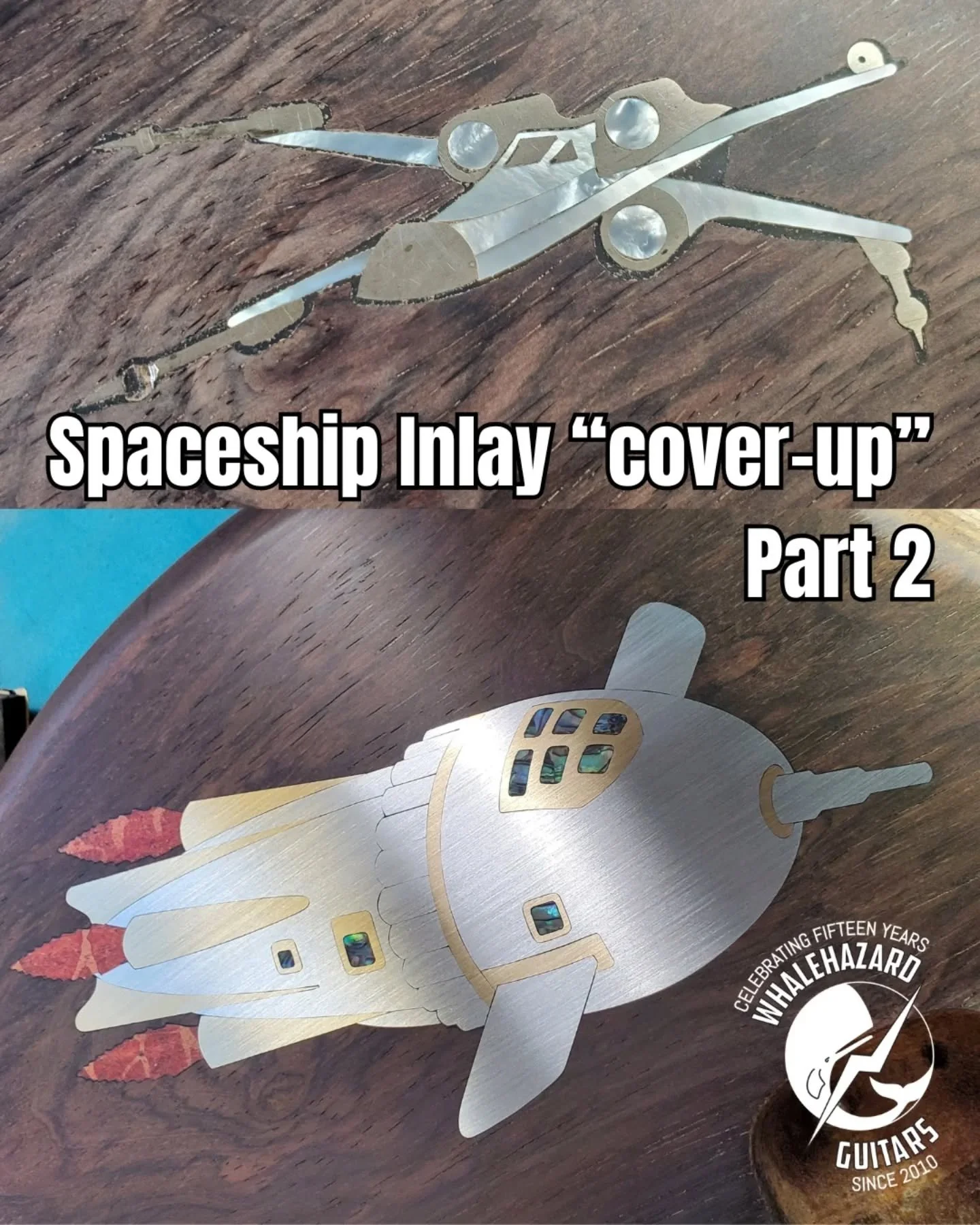 Alright folks, here&rsquo;s Part 2 of this cool inlay &ldquo;cover-up&rdquo; job. I neglected to take many pictures of the cutting process&hellip;obviously my hands were busy and I tend to get in the zone and just cut when I&rsquo;m on that step.

He