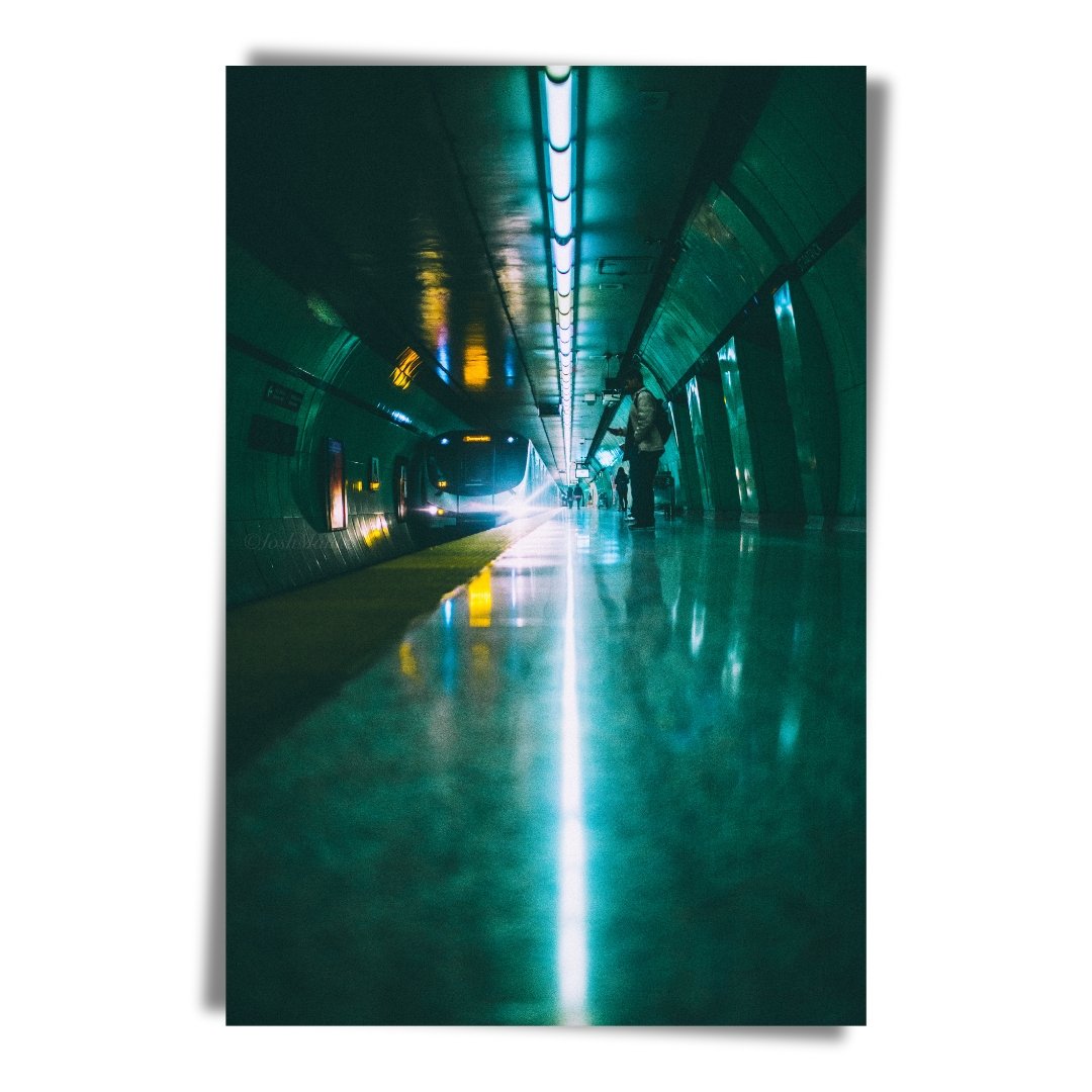 Neon Hues: Toronto Subway Station Print