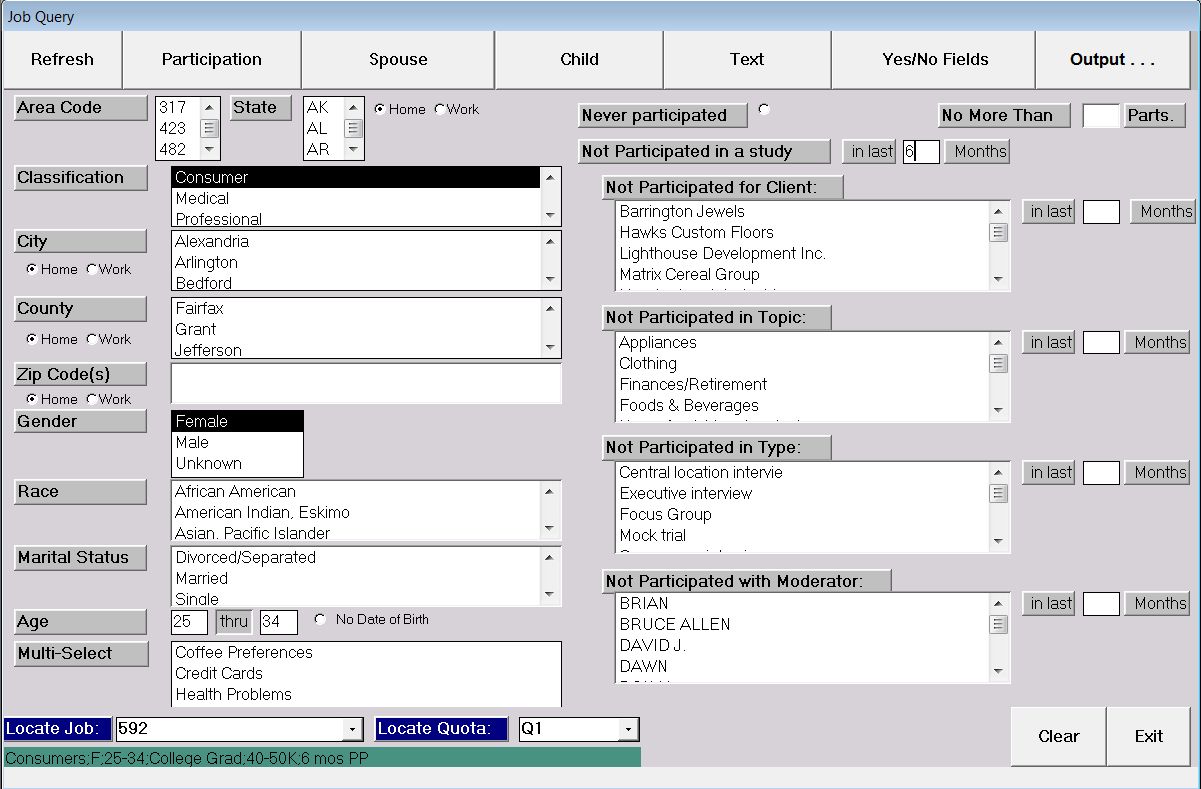 Query by Past Participation