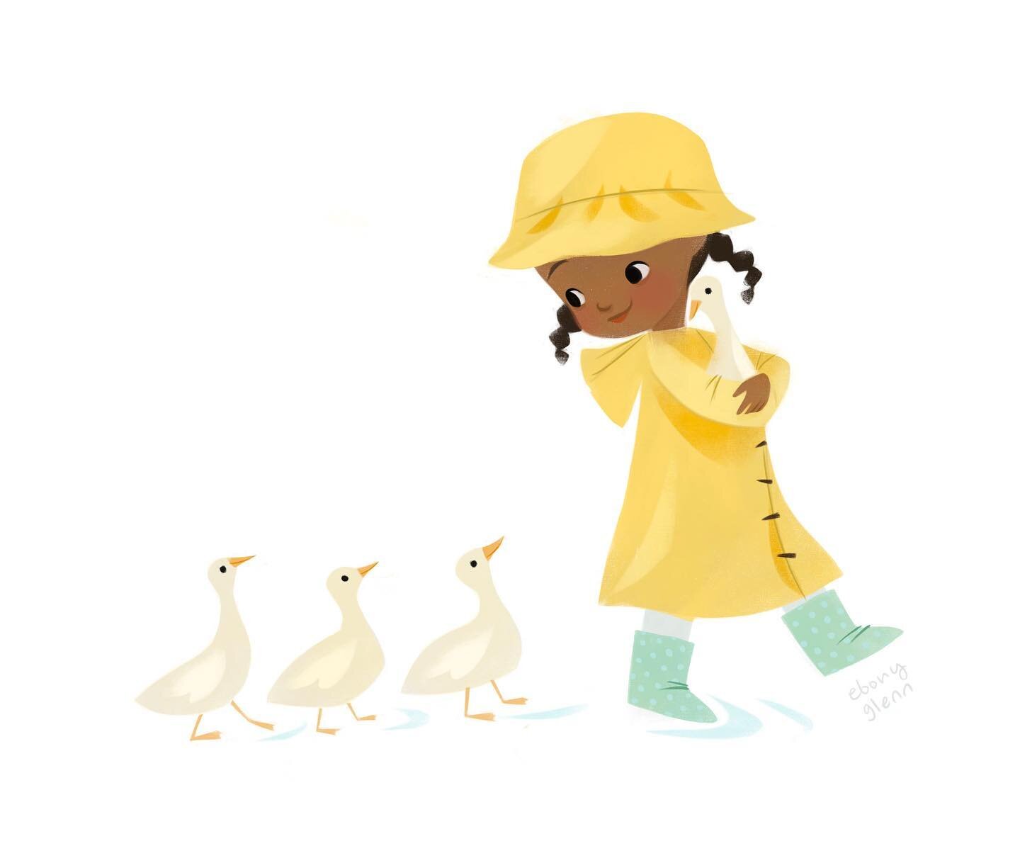 Four little ducks went out one day,
Over the hills and far away&hellip; 🎶
⠀
One of the nursery rhymes that has been playing on repeat in head, lately.  Now it may be stuck in you head, too. 🐤
⠀
#kidlitart #kidlitillustration #childrensbookillustrat