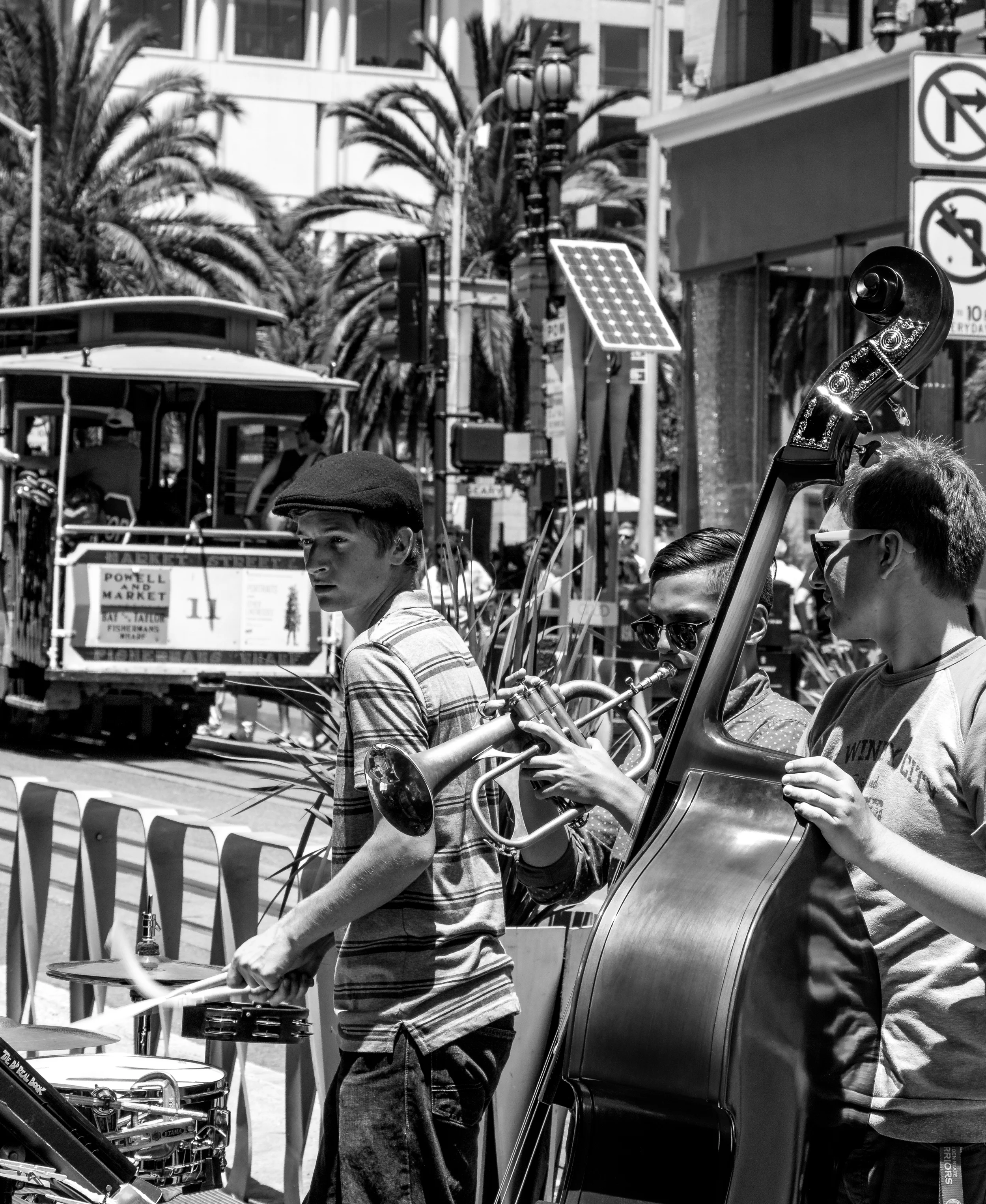 Young Jazzmen on Powell Street - San Francisco
