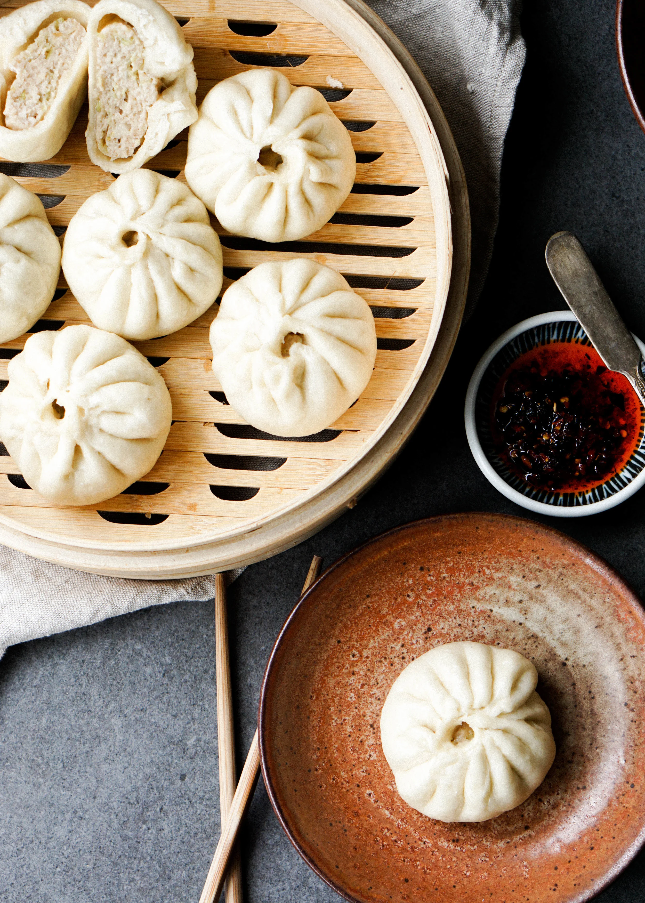 Chicken and Leek Steamed Buns