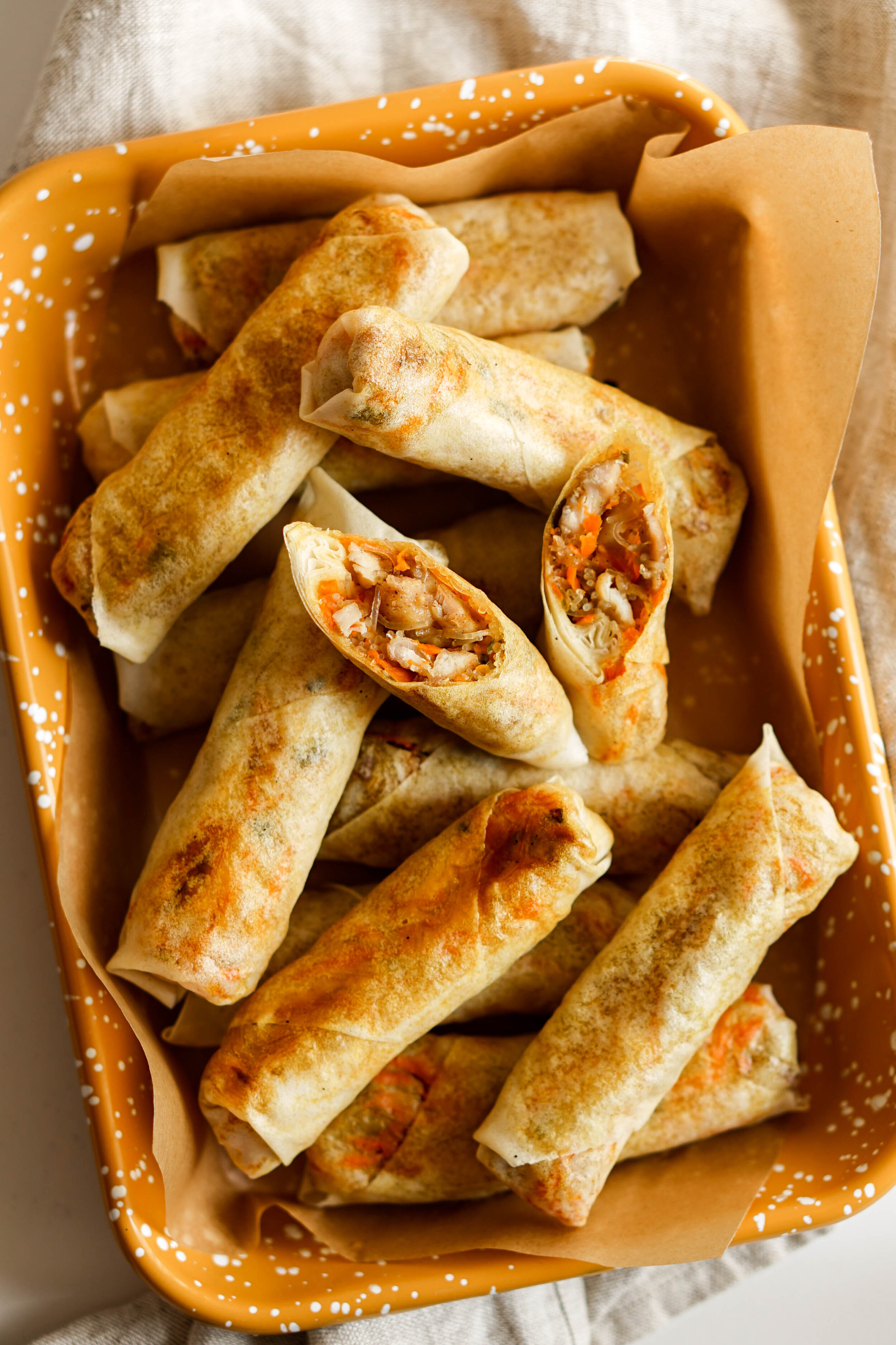 Baked Five Spice Chicken Spring Rolls — Eat Cho Food
