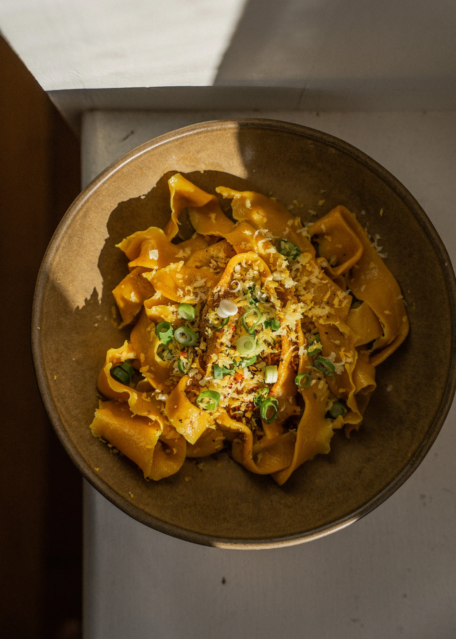 Turmeric Hand Pulled Noodles with A Little Sizzle — Eat Cho Food