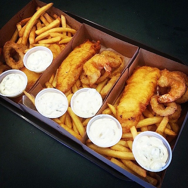 Mmm.. Why have 1 when you can have 3? 😸 Our Seafood Combo comes with Fish, Shrimp, Calamari, and Fries. #yum 👍 - 📷 PC: @ocblockparty #anaheimpackingdistrict #packingdistrict #packinghouse #anaheim #irvine #oceats #oc #orangecounty #foodies #foodie