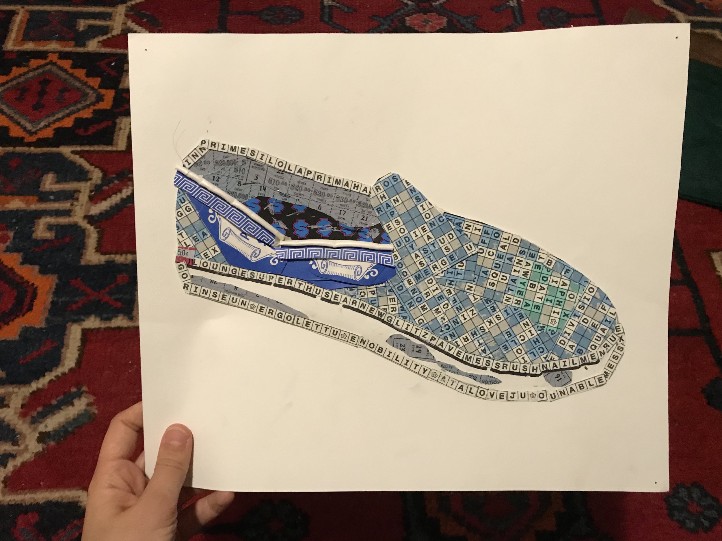 “Stepped On,” made from lotto ticket scratchers.
