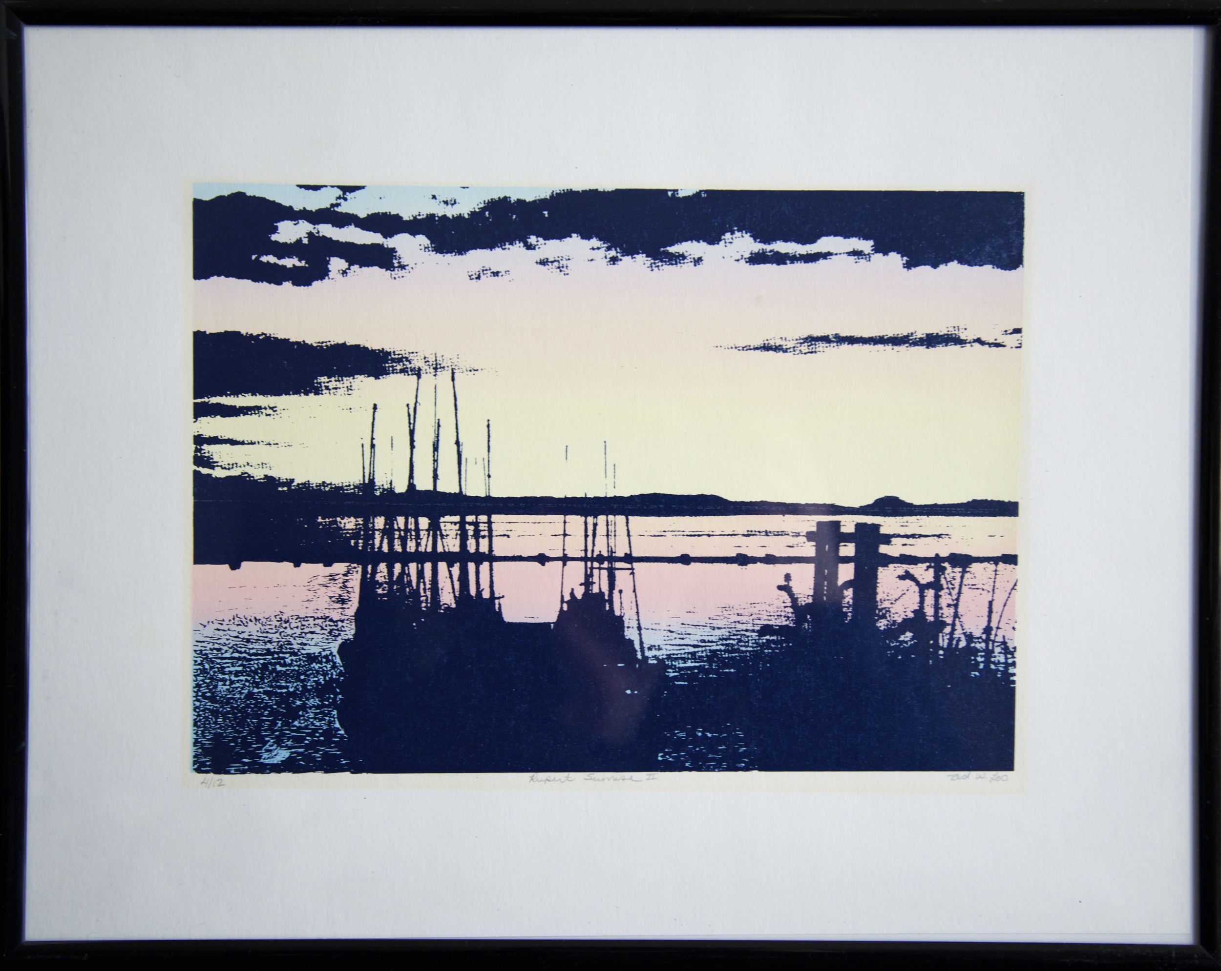 You may think this signed & numbered print was purchased at an expensive home decor store as it is on trend with colours for 2016. However it was found at a local consignment shop for under $10. I kept it in the original black frame as it was in great condition.