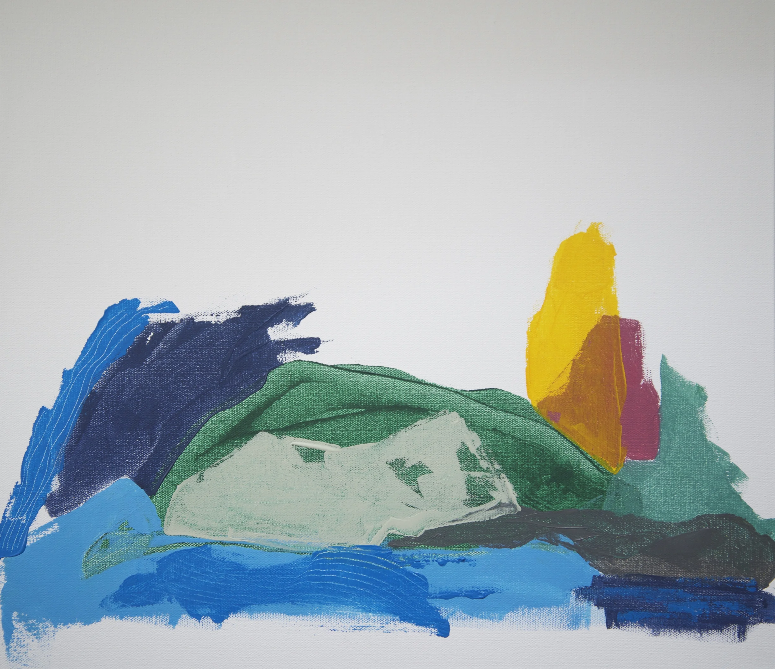 I started to create layers with shades of blue, mimicking water & movement.